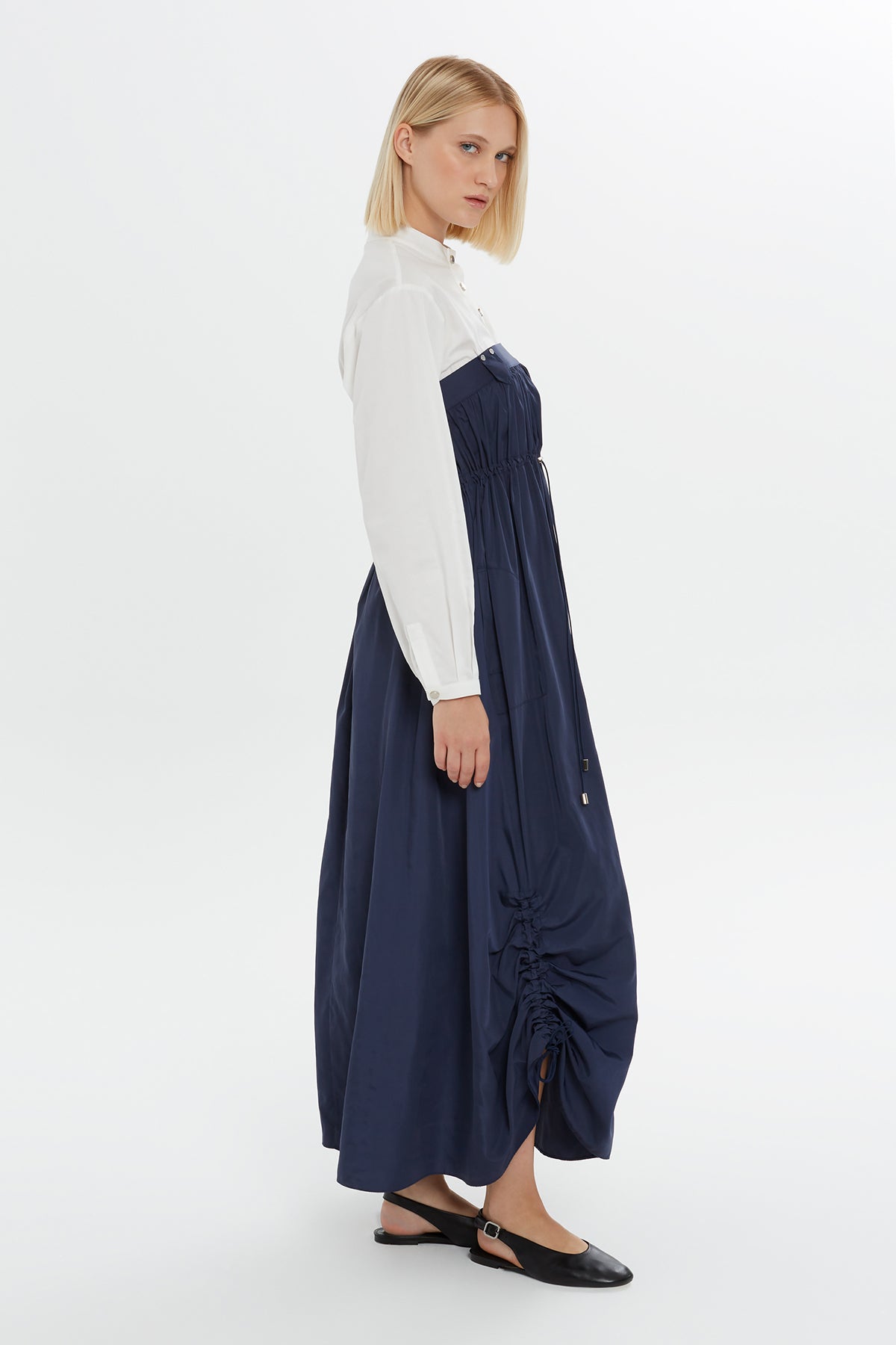 Navy Tiered Maxi Dress