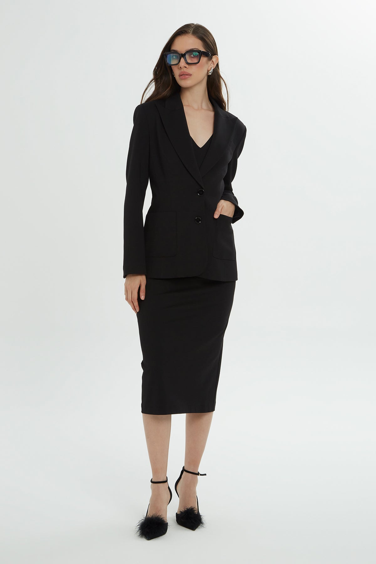 Black Jacket Co-Ord Set