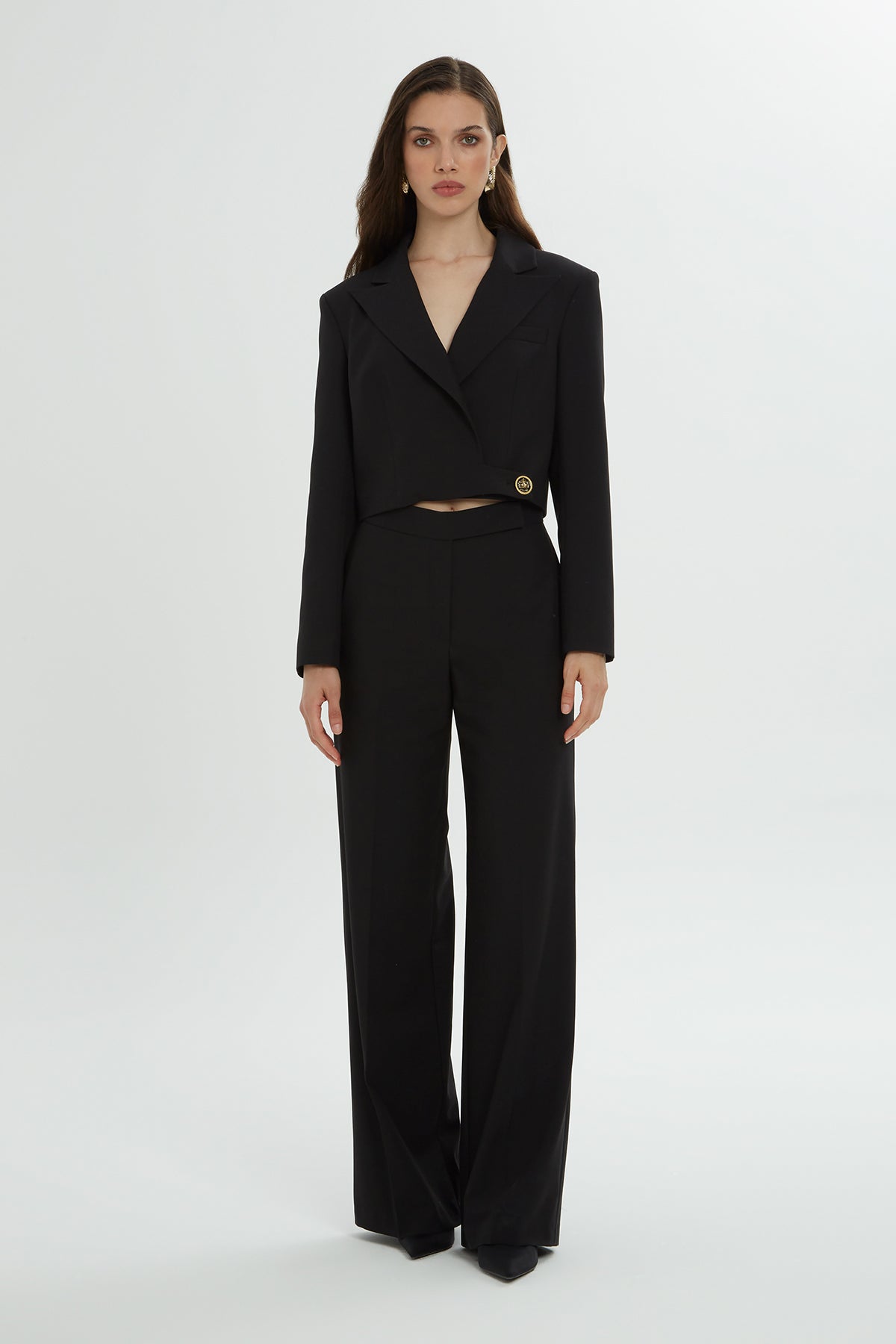 Black Button-Detail Co-Ord Set