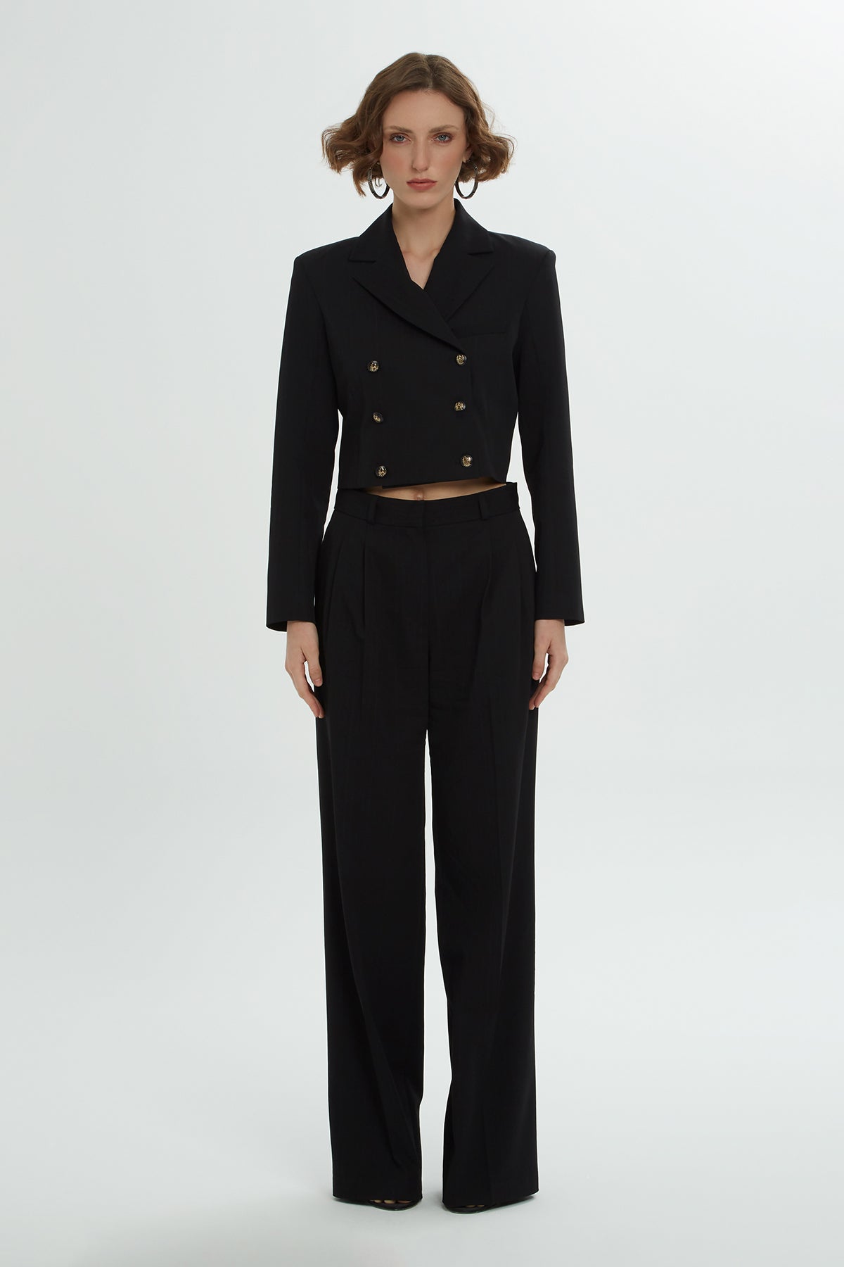 Black Short Jacket and Trousers Co-Ord Set