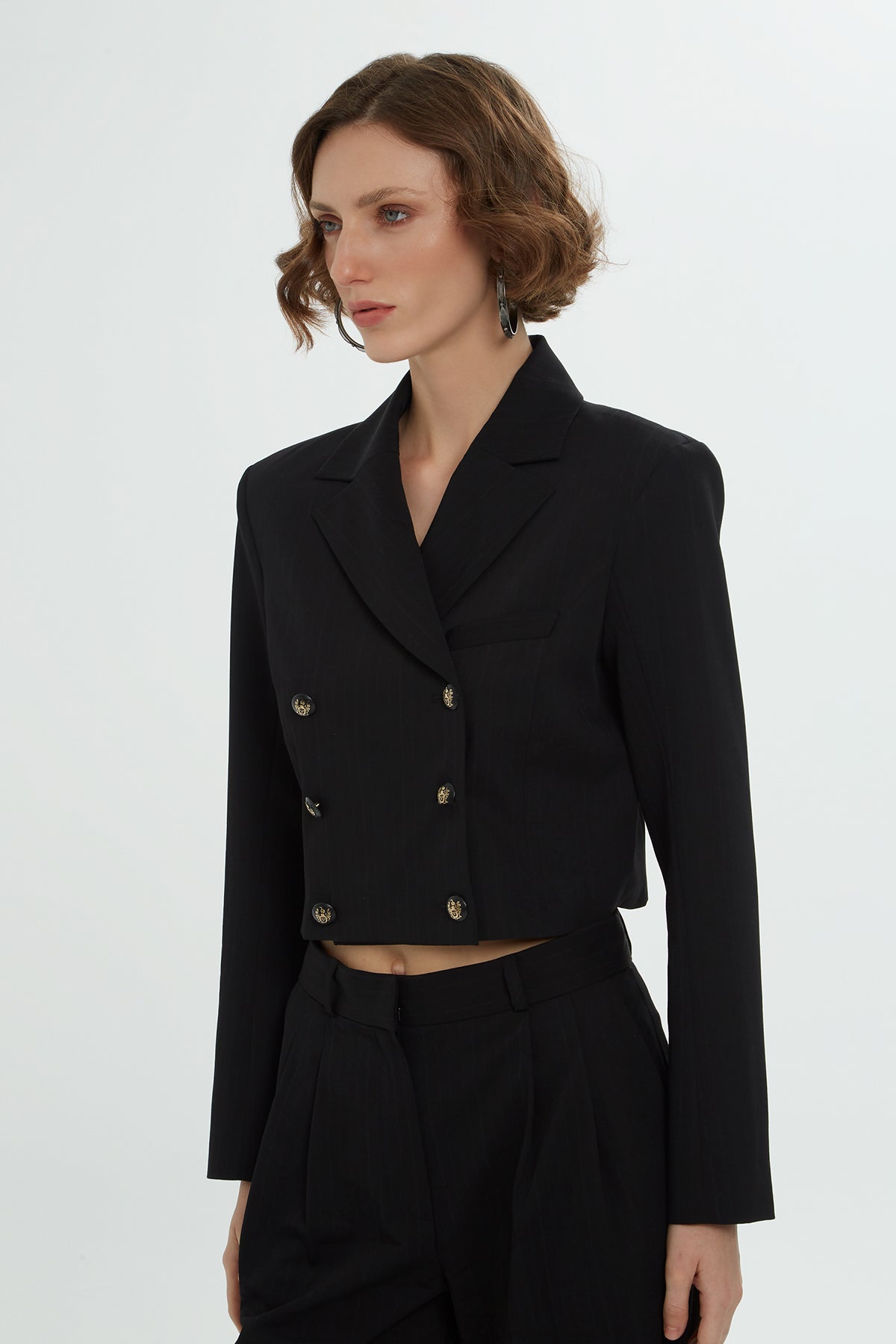 Black Short Jacket and Trousers Co-Ord Set