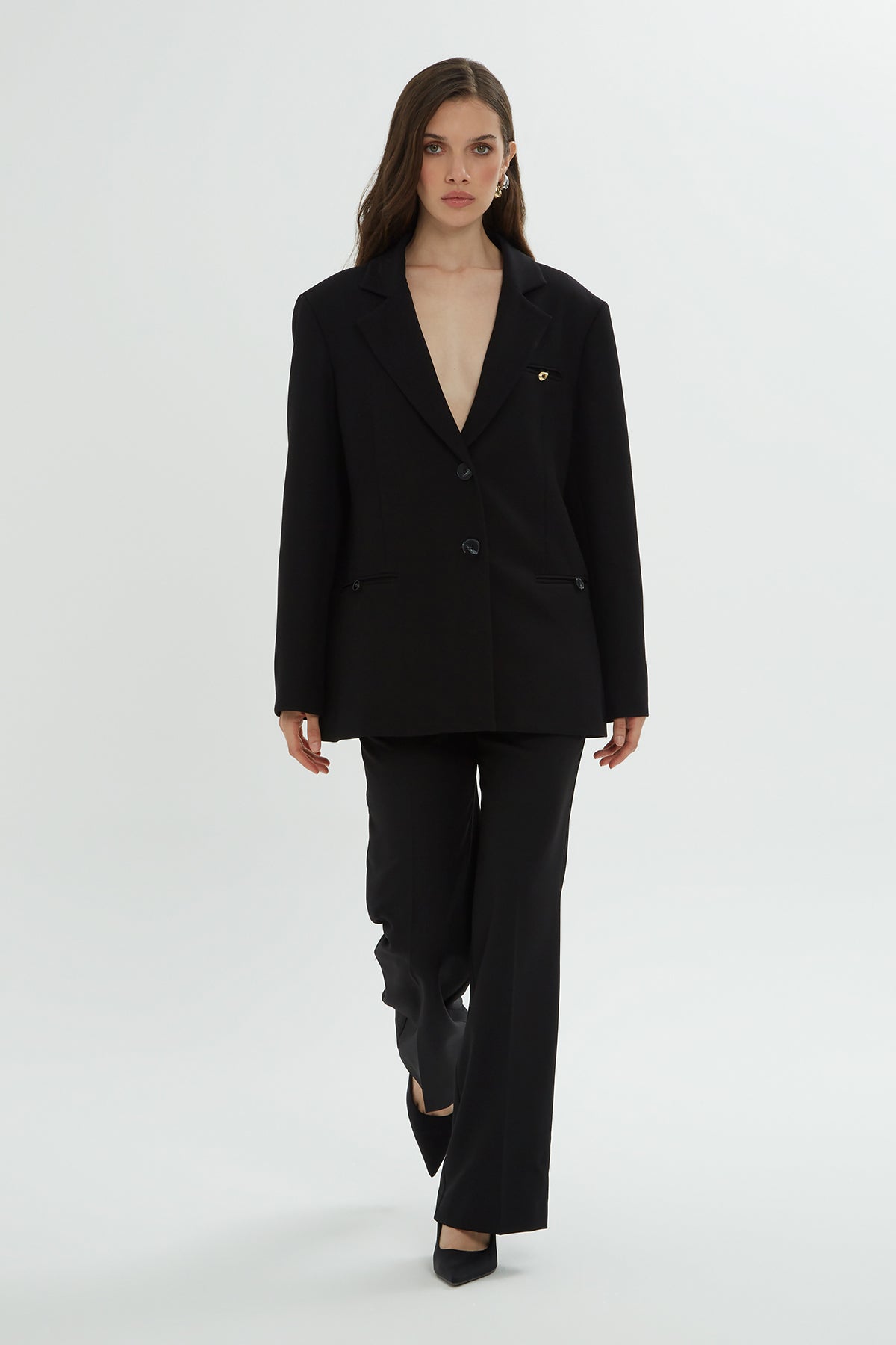 Black Pocket-Accessory Detail Jacket