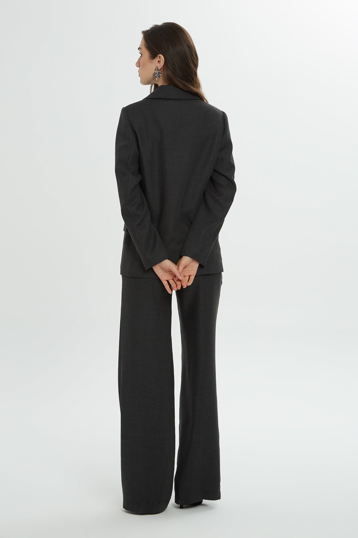 Grey Buttoned-Pocket Co-Ord Set