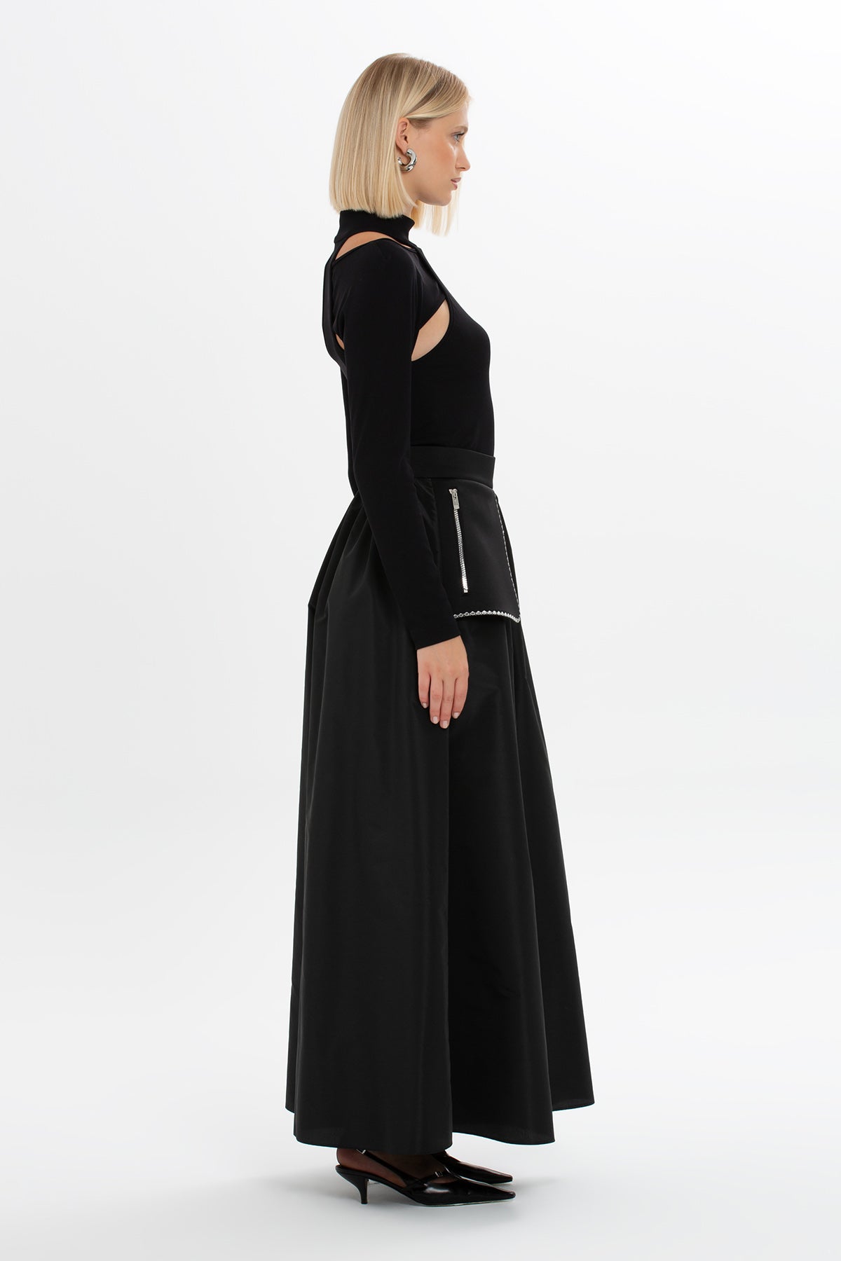 Black Belted Culotte Skirt