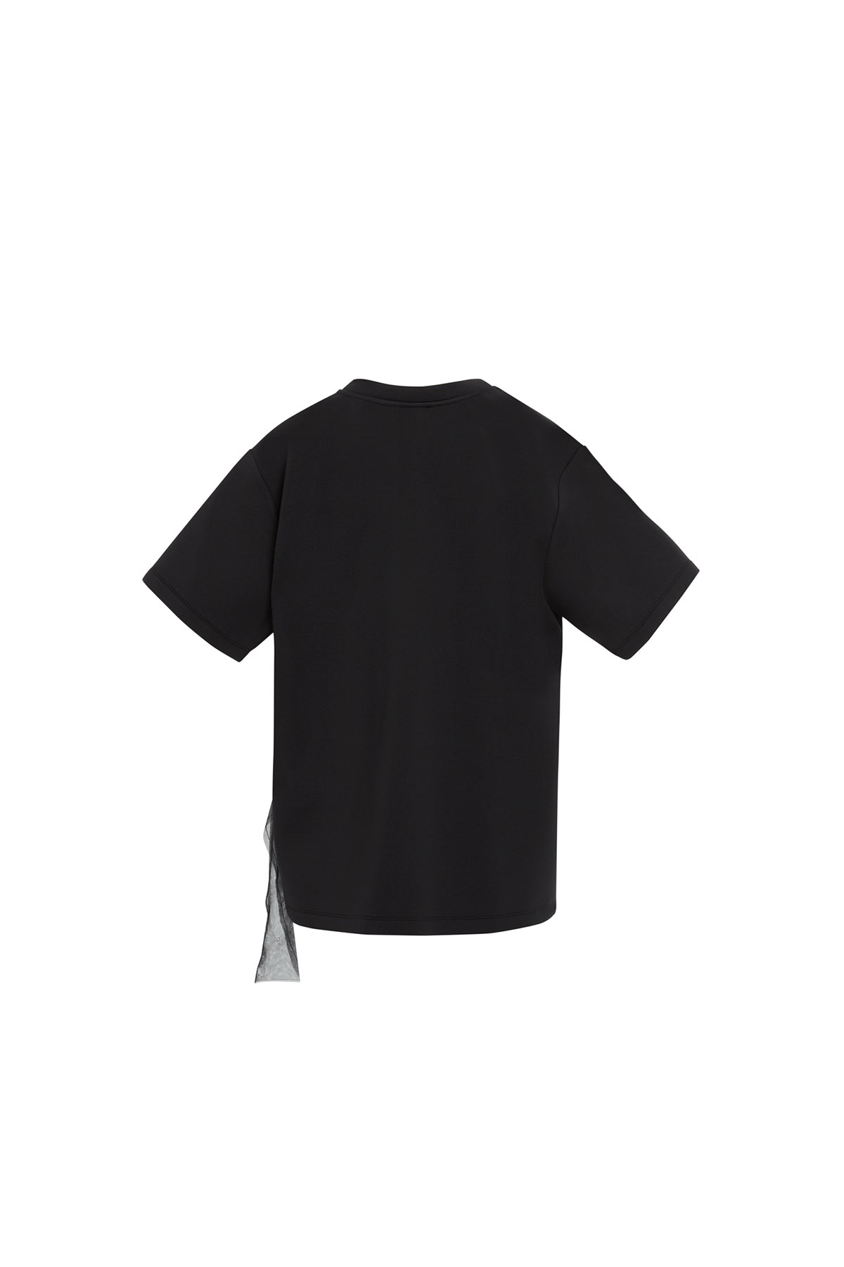 Black Tulle Detail T-Shirt