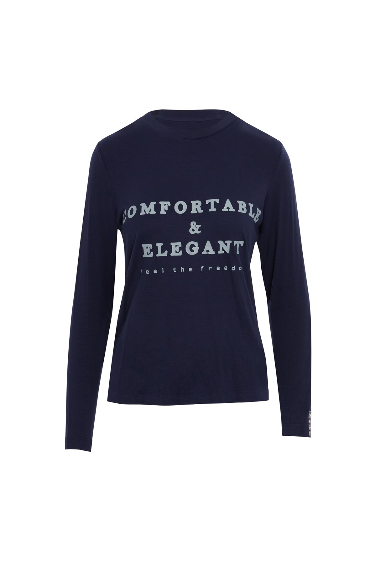 Navy Printed Long-Sleeve T-shirt