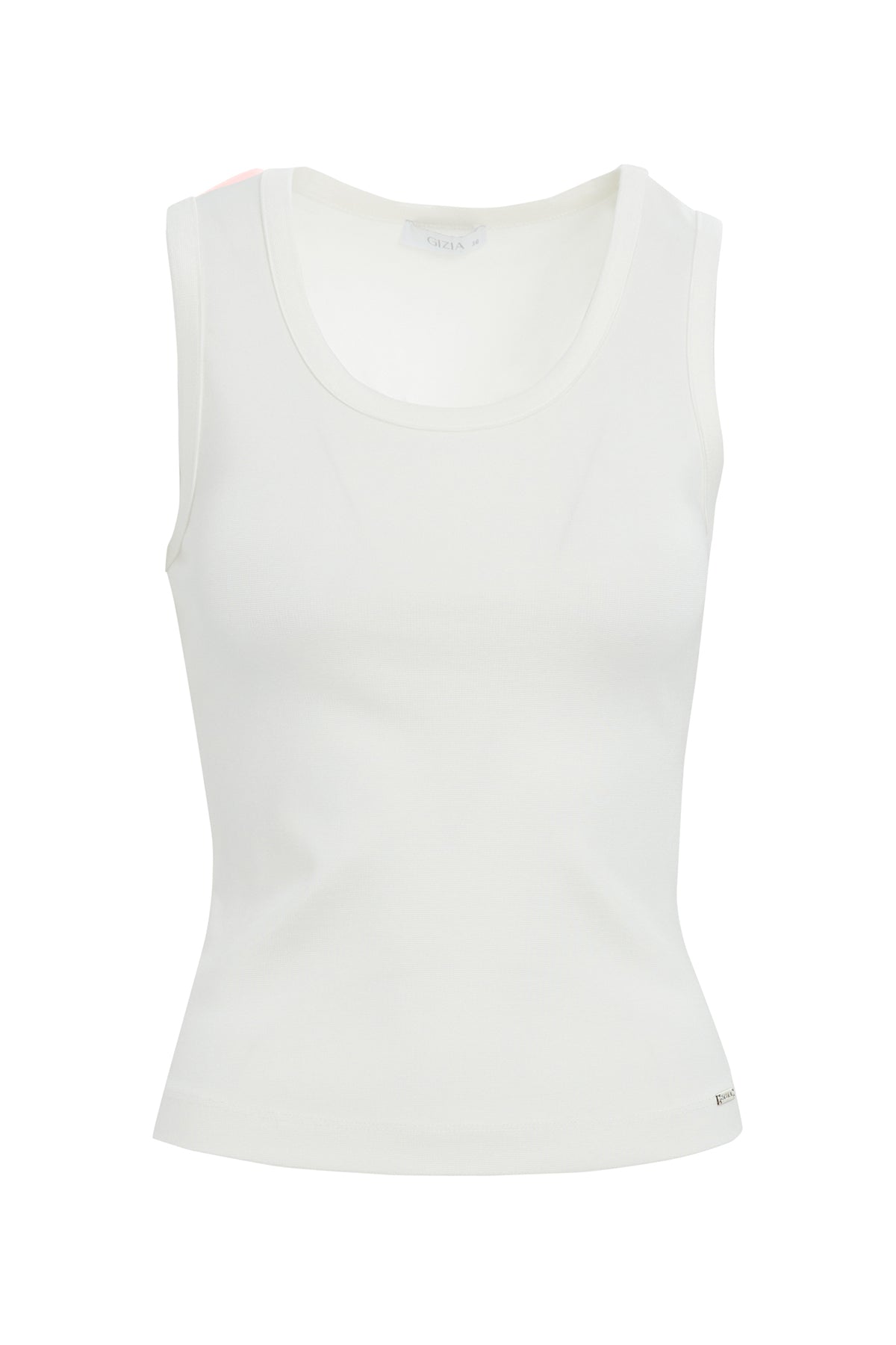 Ecru Logo Detail Sleeveless Classic Tank