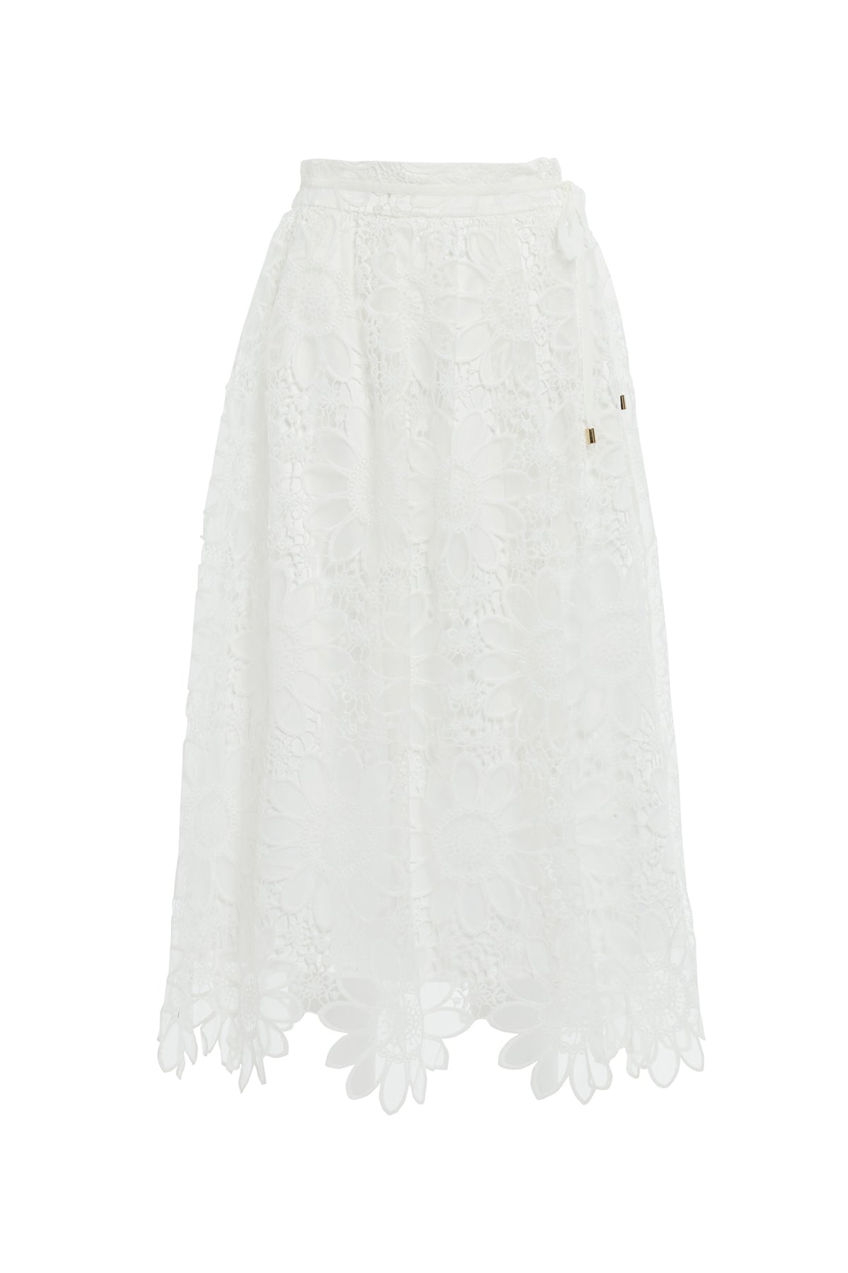White Lace Midi Skirt