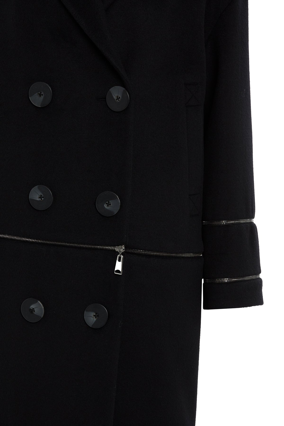 Long Multi-Length Cashmere Coat