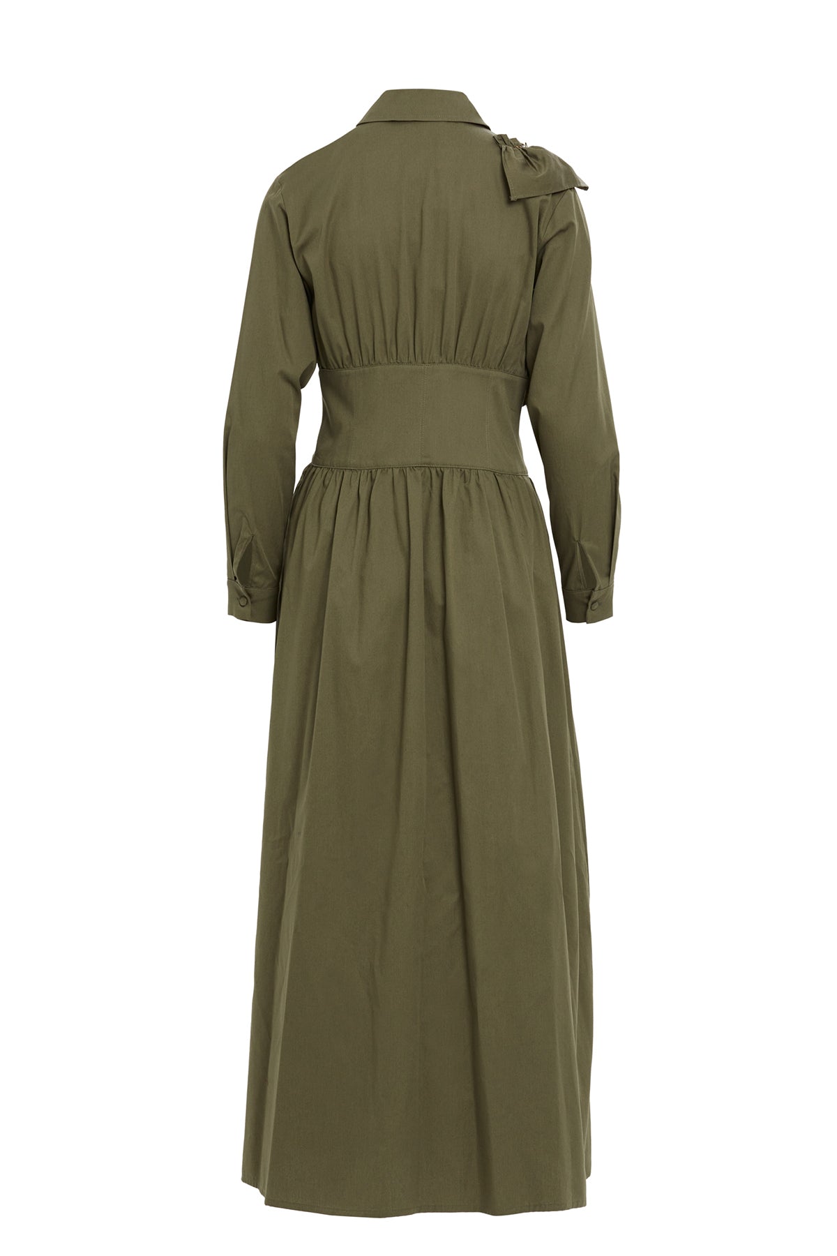 Green Pleated Midi Dress