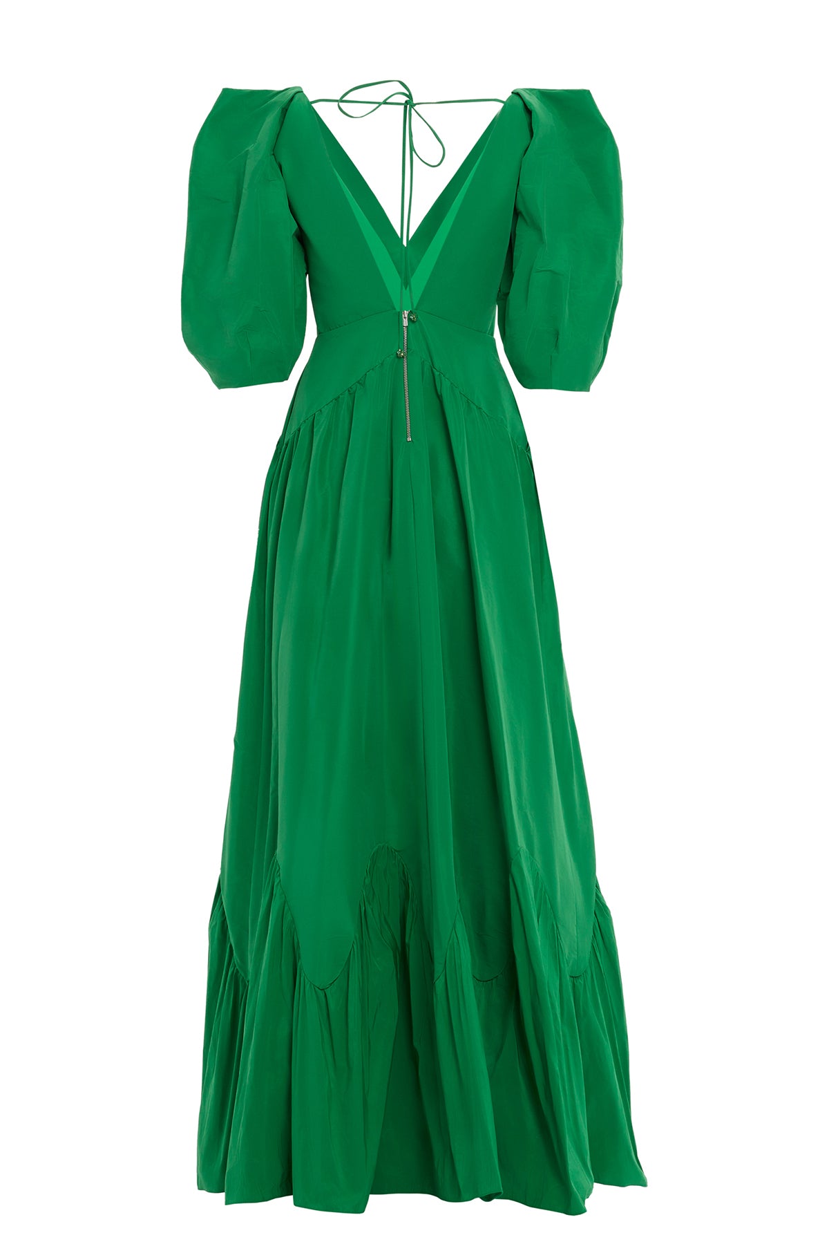 Green V-Neck Maxi Dress