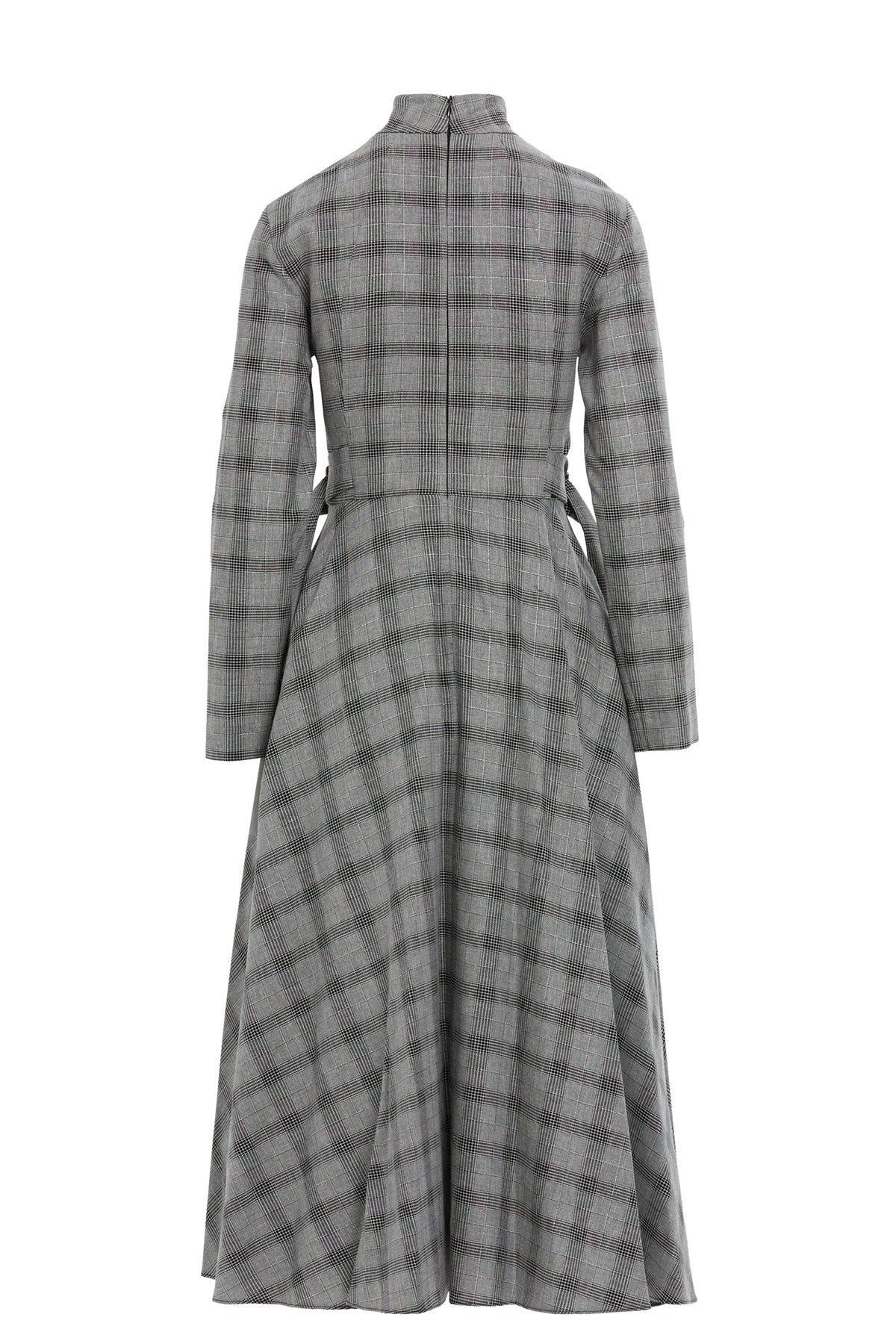 Grey Midi High Collar Dress
