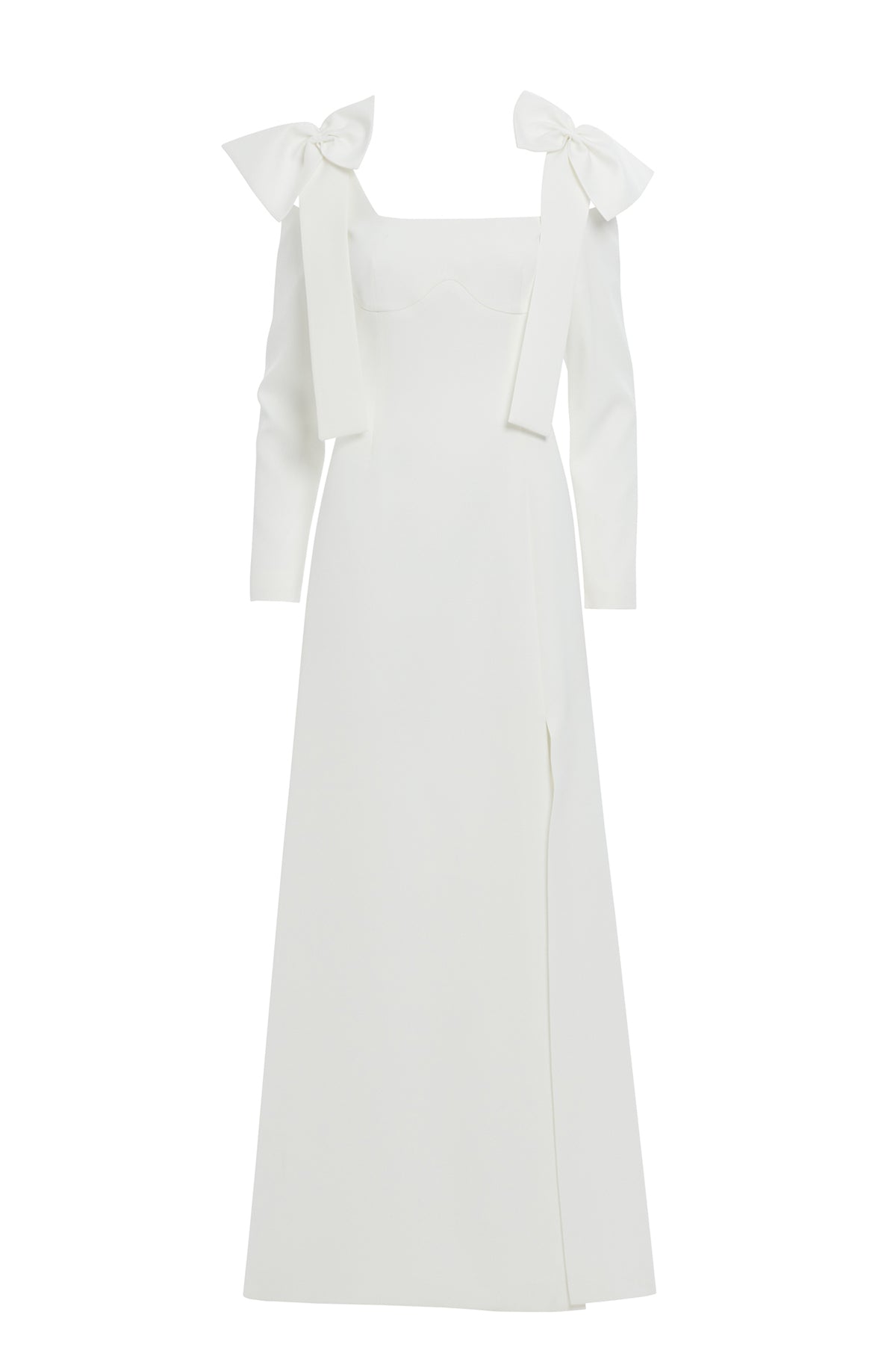 Ecru Maxi Bow Detail Dress