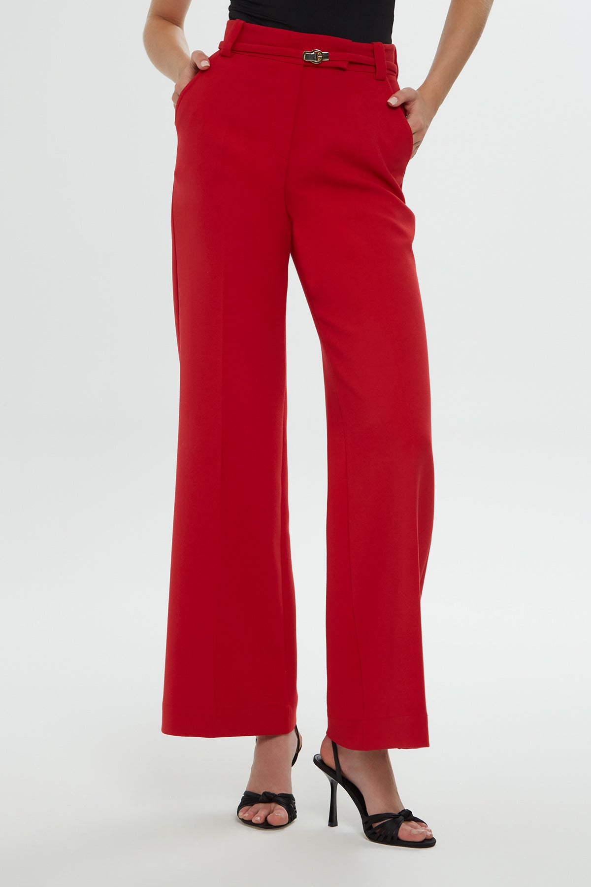 Red Palazzo Trousers