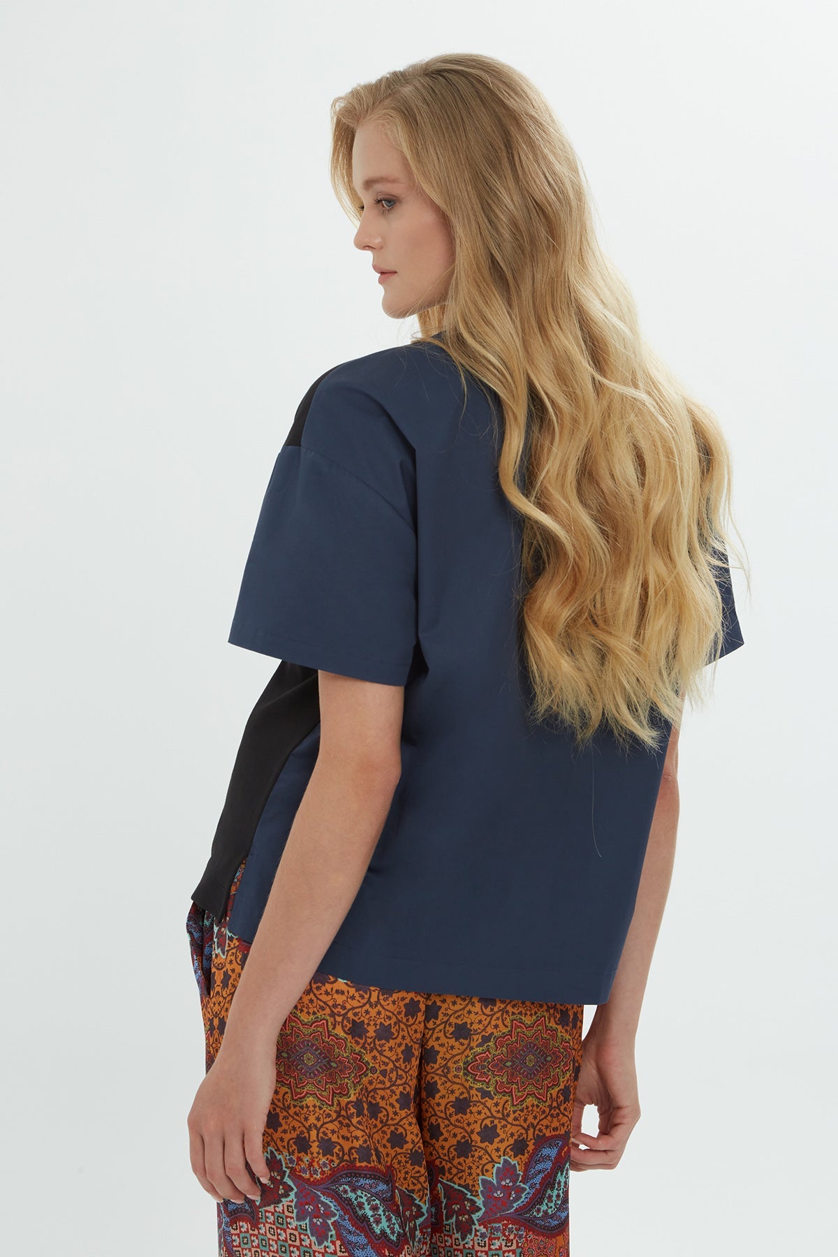 Black Paisley Embroidered T-Shirt