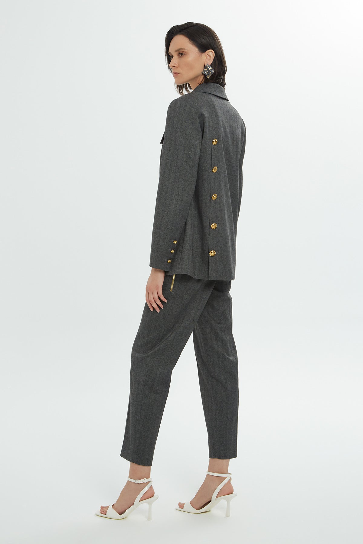 Double-Breasted Buttoned Jacket