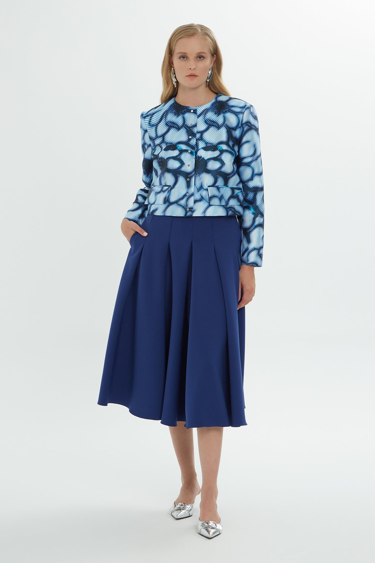 Patterned Crew-Neck Jacket