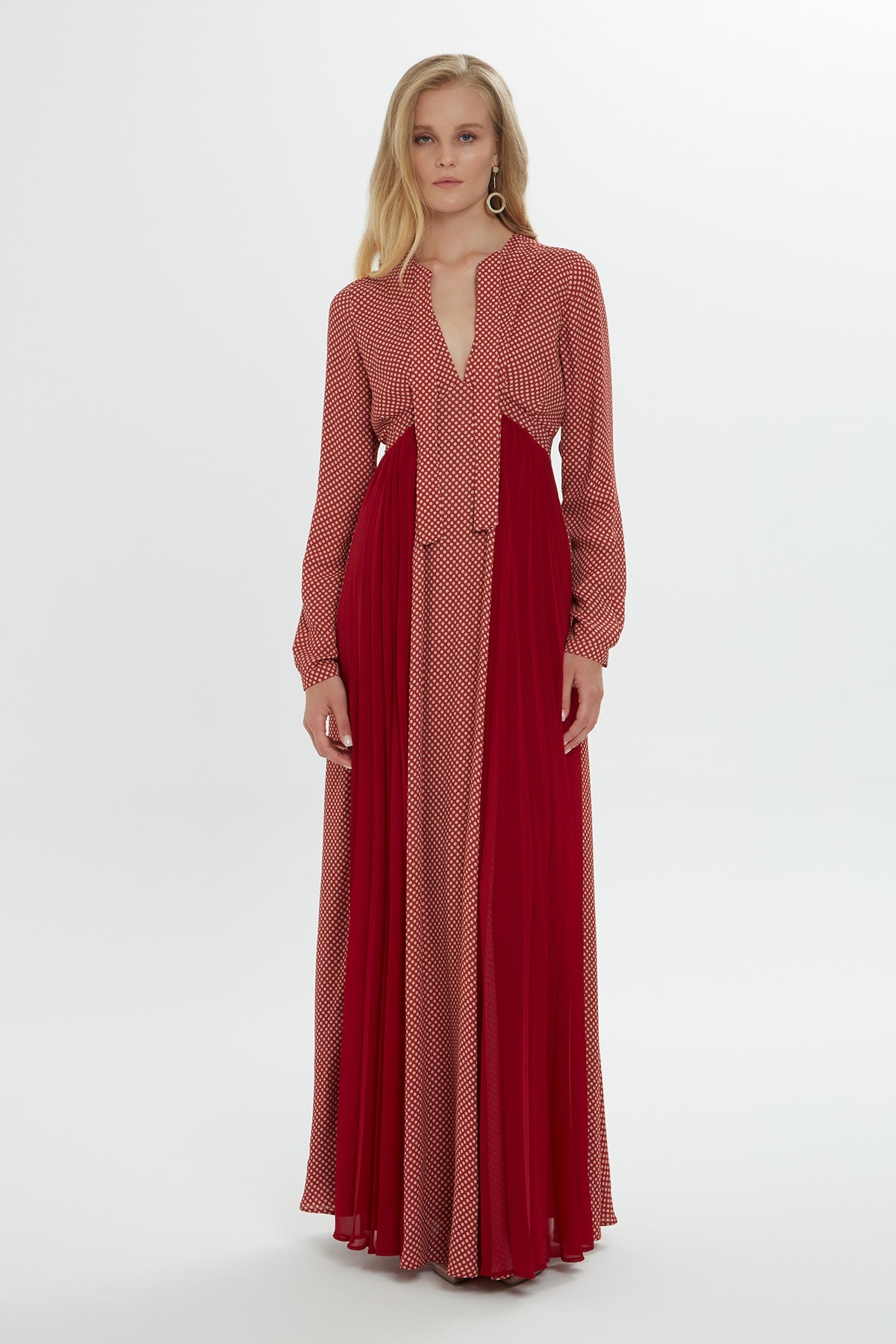 Red Polka Dot Maxi Dress