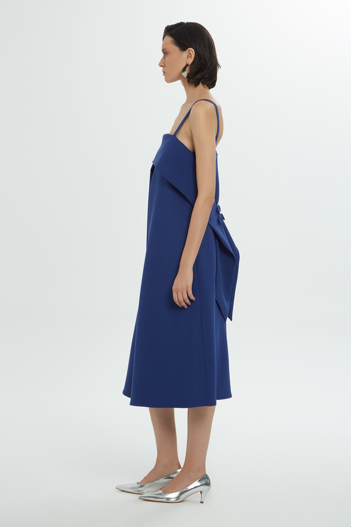 Blue Strappy Midi Dress