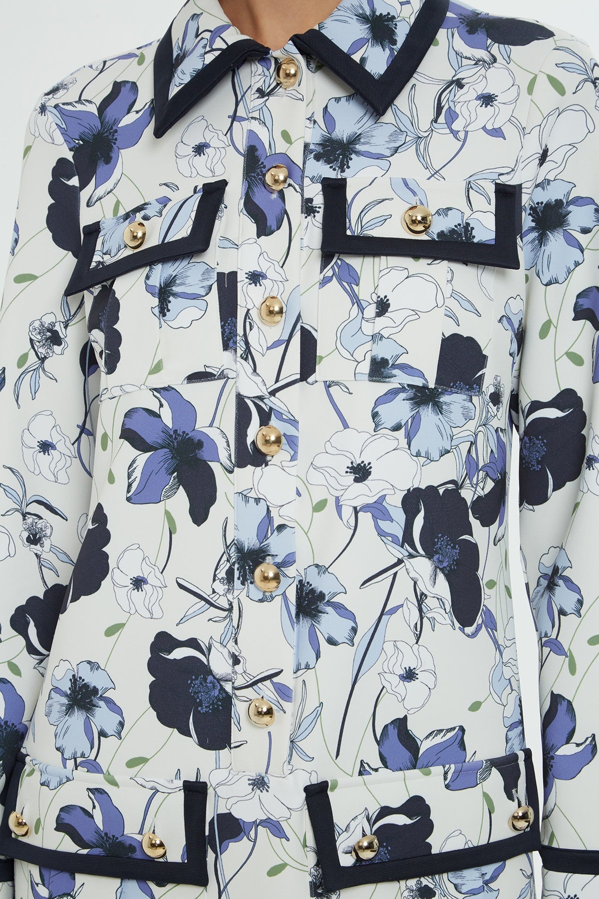 Patterned Long-Sleeve Mini Dress