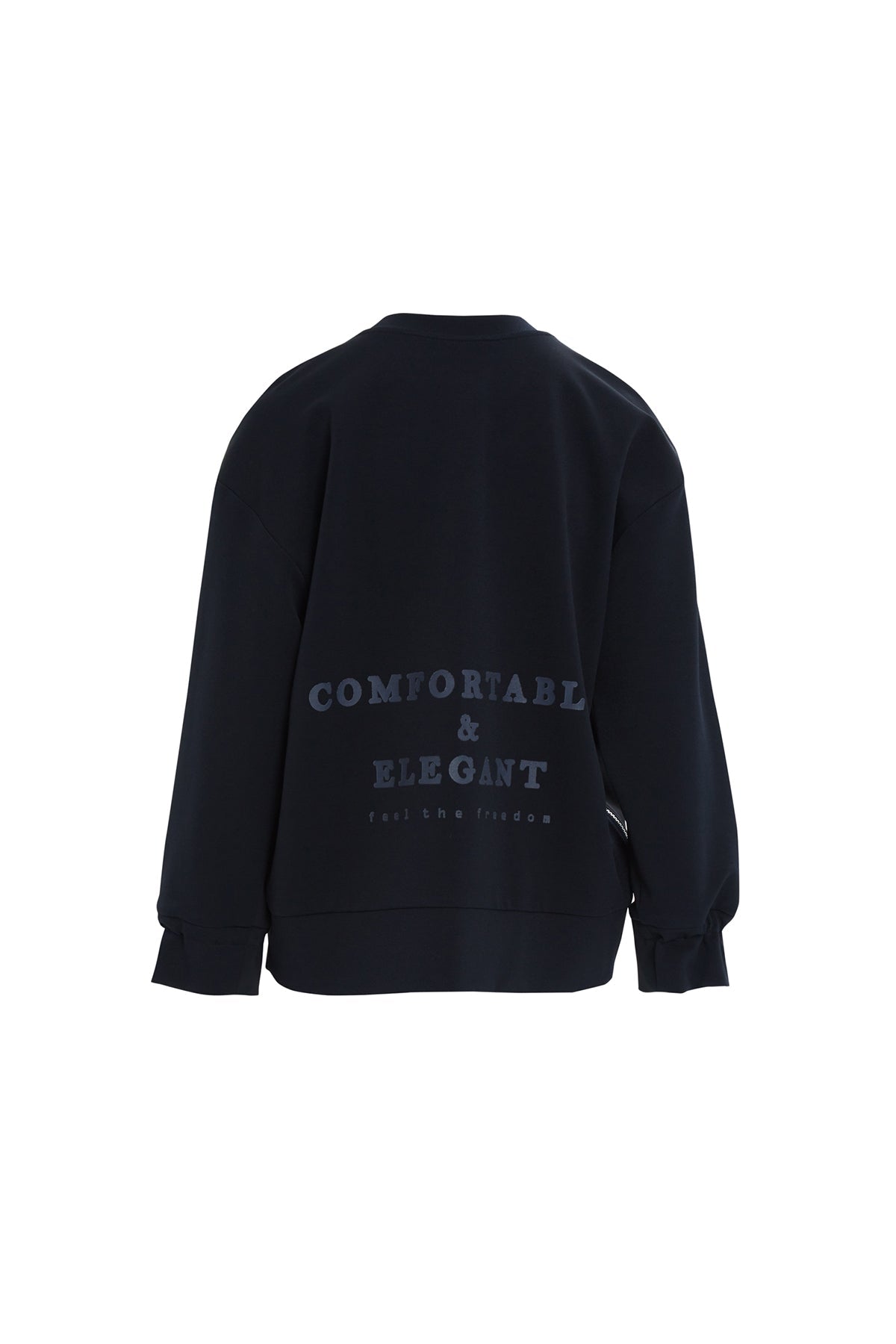 Navy Floral-Detail Sweatshirt