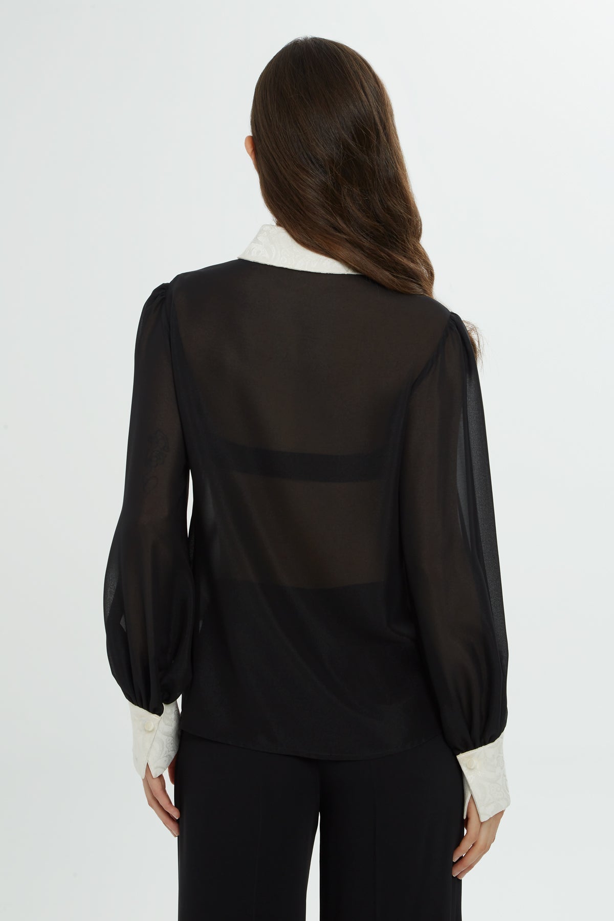 Chiffon Shirt with Lace Detail