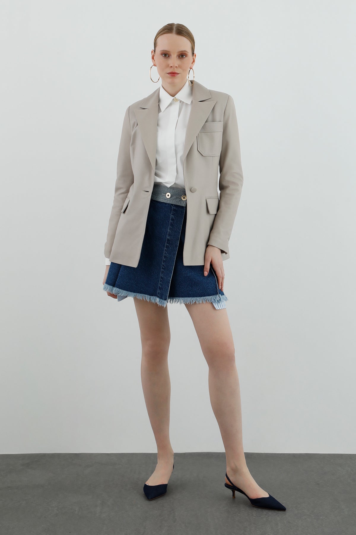 Pocket-Detail Leather Blazer