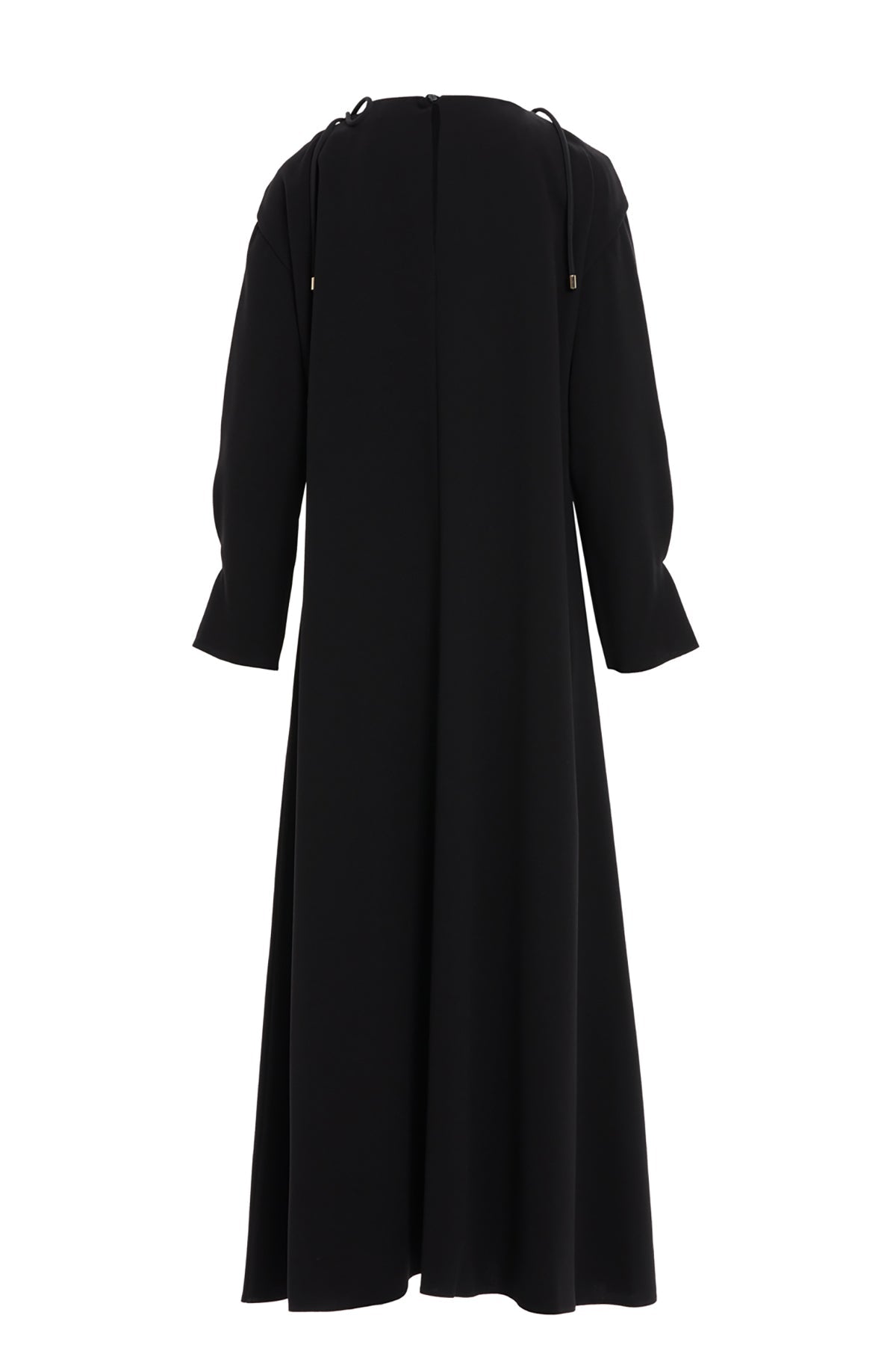 Black Accessory-Detail Midi Dress