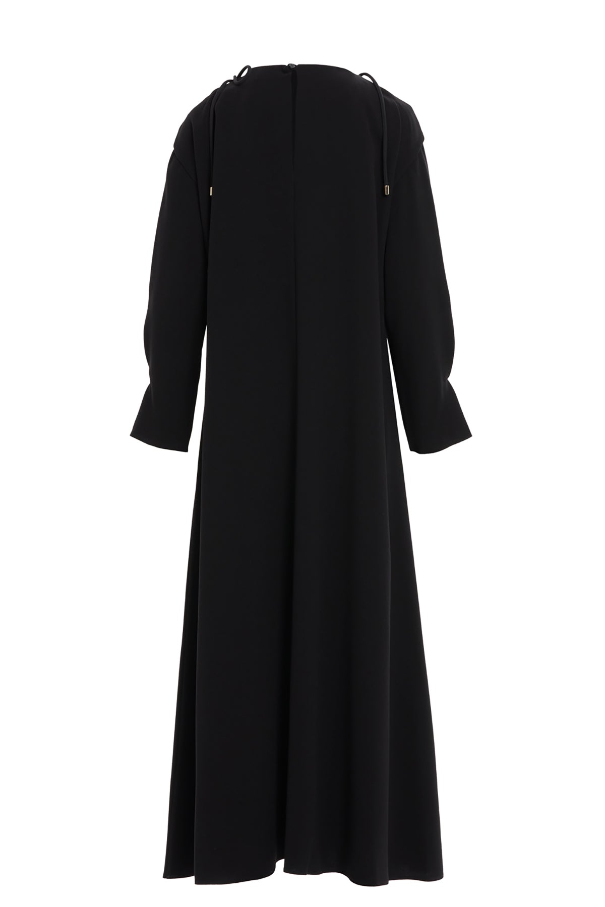 Black Accessory-Detail Midi Dress