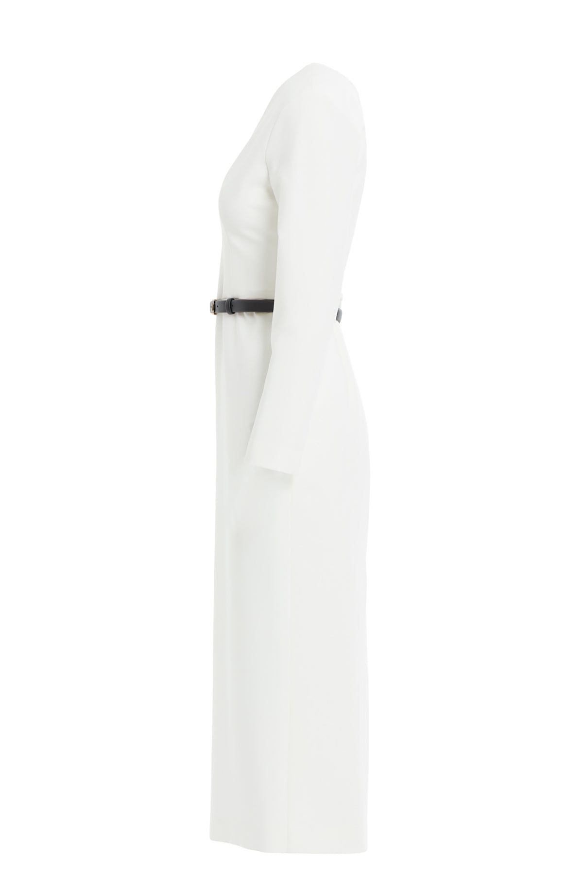 Ecru Midi V-Neck Dress