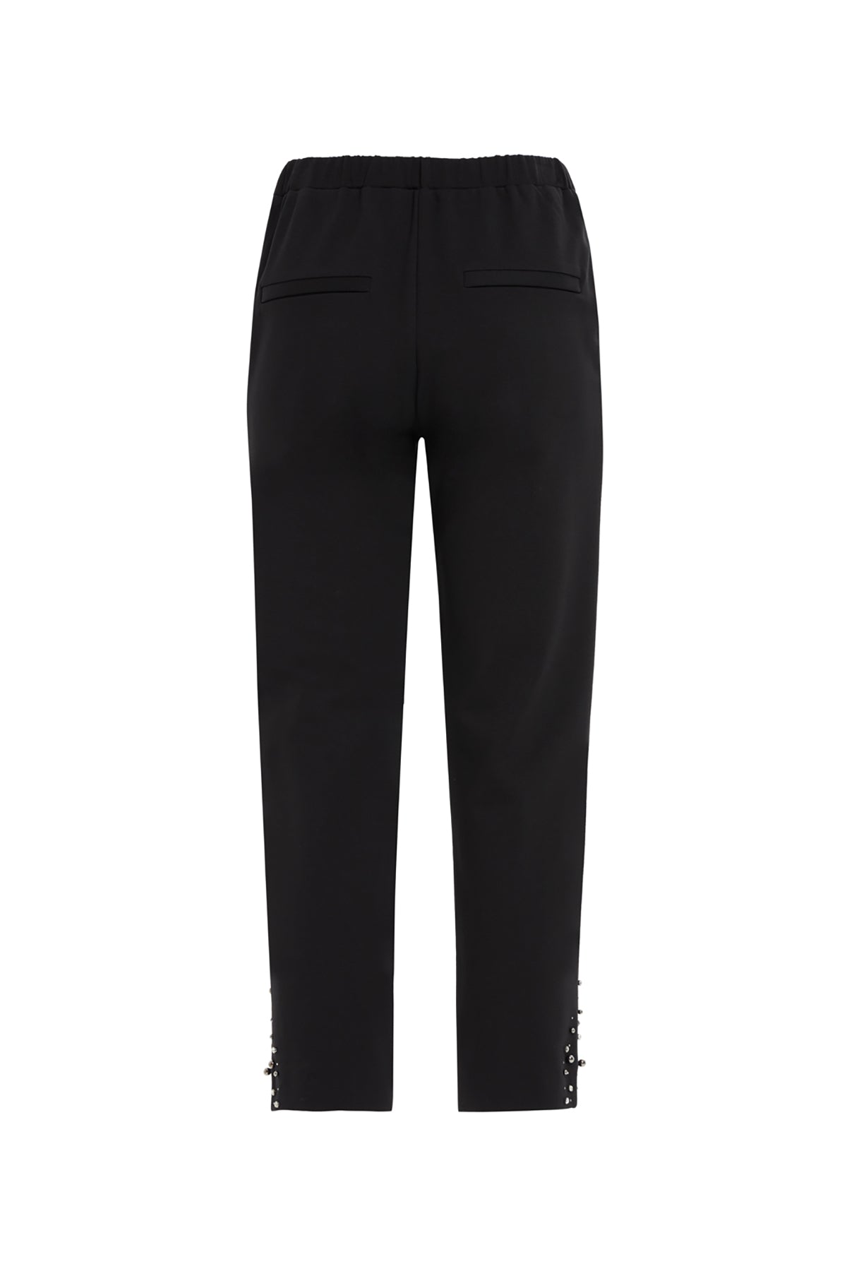 Black Embroidered-Hem Sweatpants