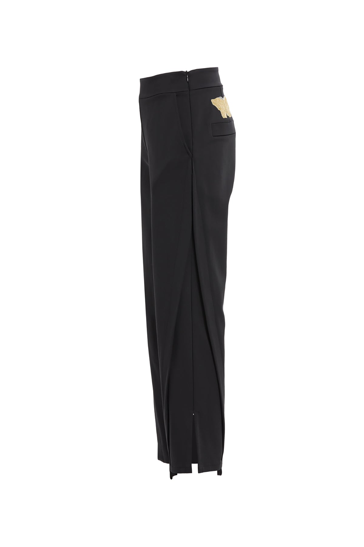 Black Butterfly Embroidered Pants