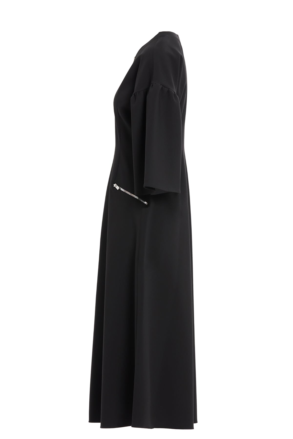 Black Pocketed Midi Dress