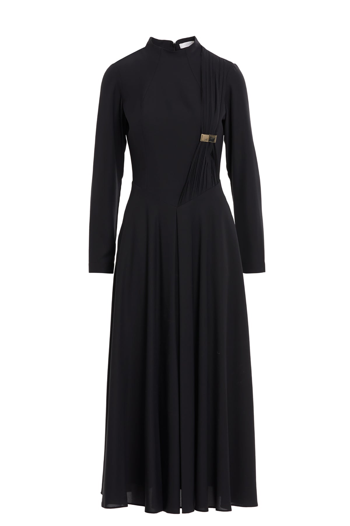 Black Midi Mock Neck Dress