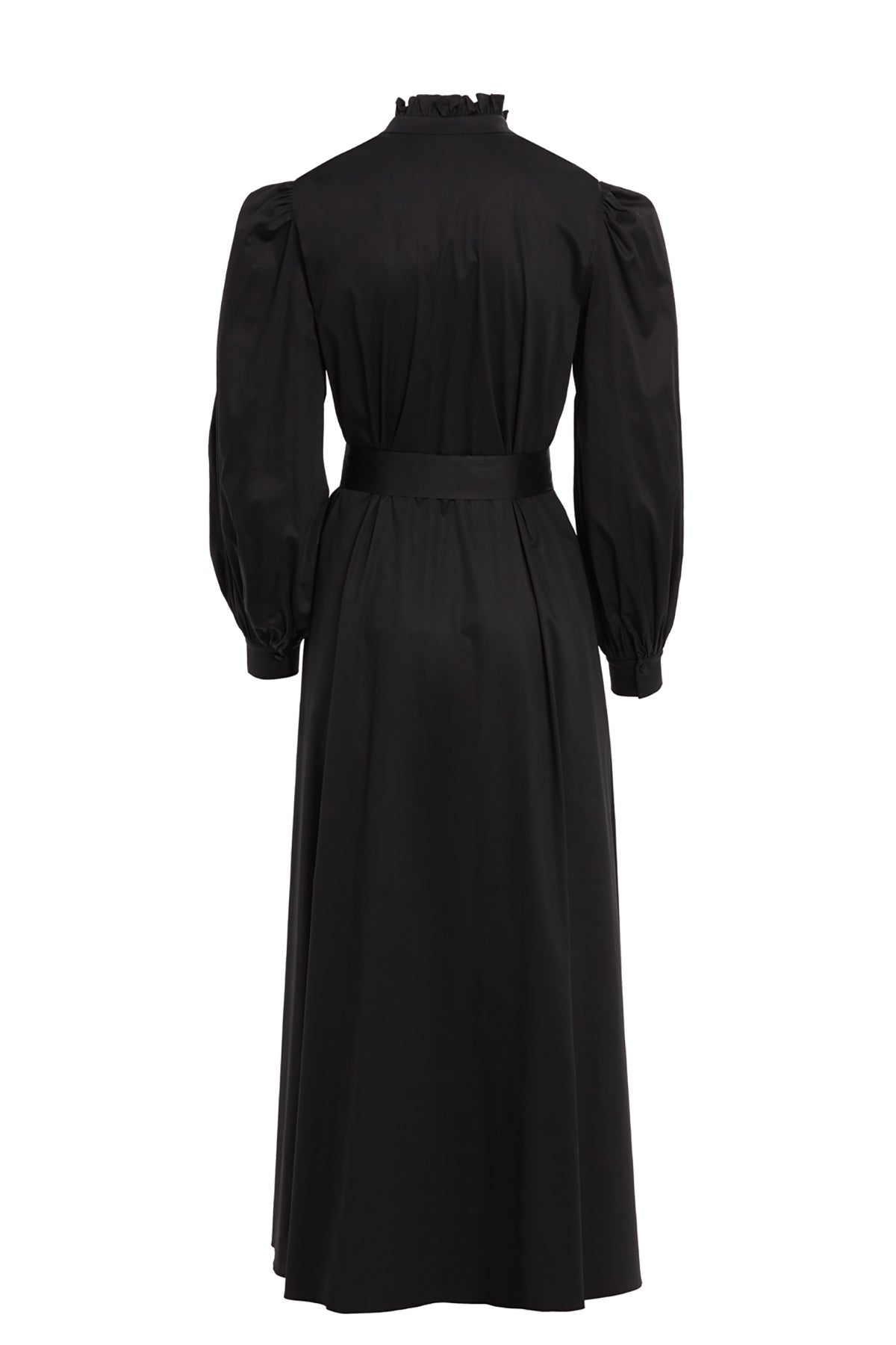 Black Ruffled Midi Dress