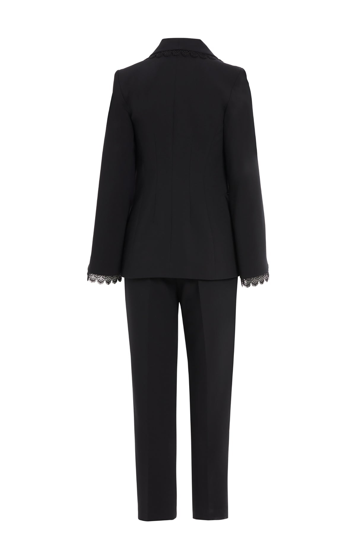 Black Lace Sleeve Jacket Pants Set