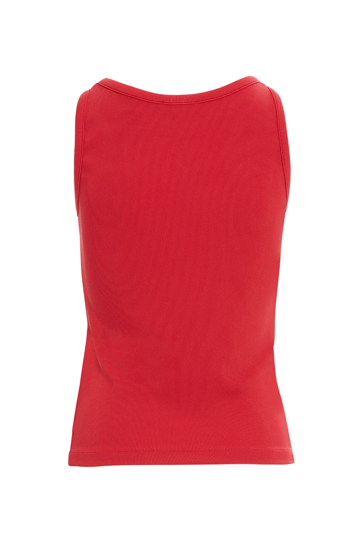 Red Sleeveless Basic Blouse