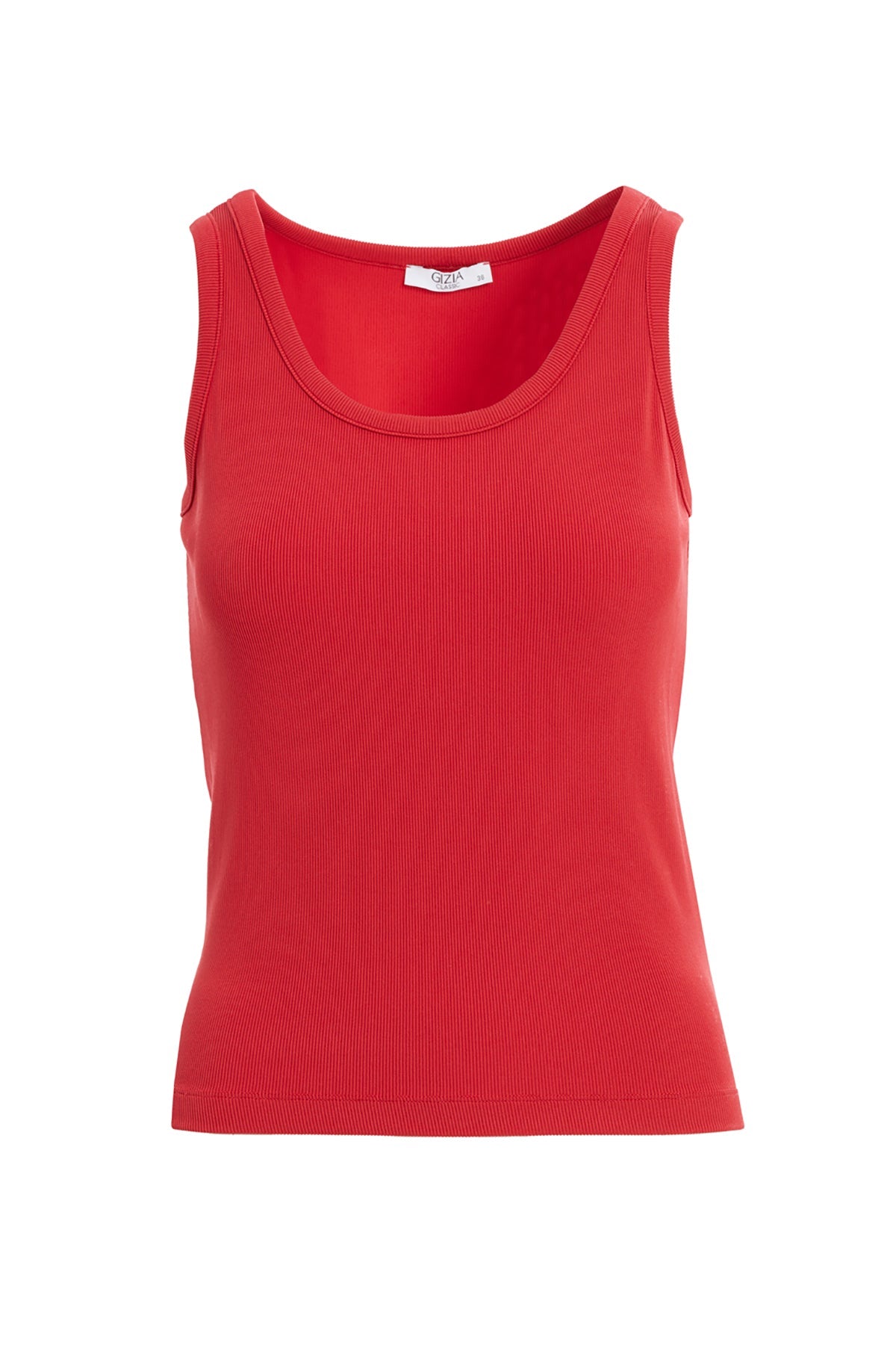 Red Sleeveless Basic Blouse