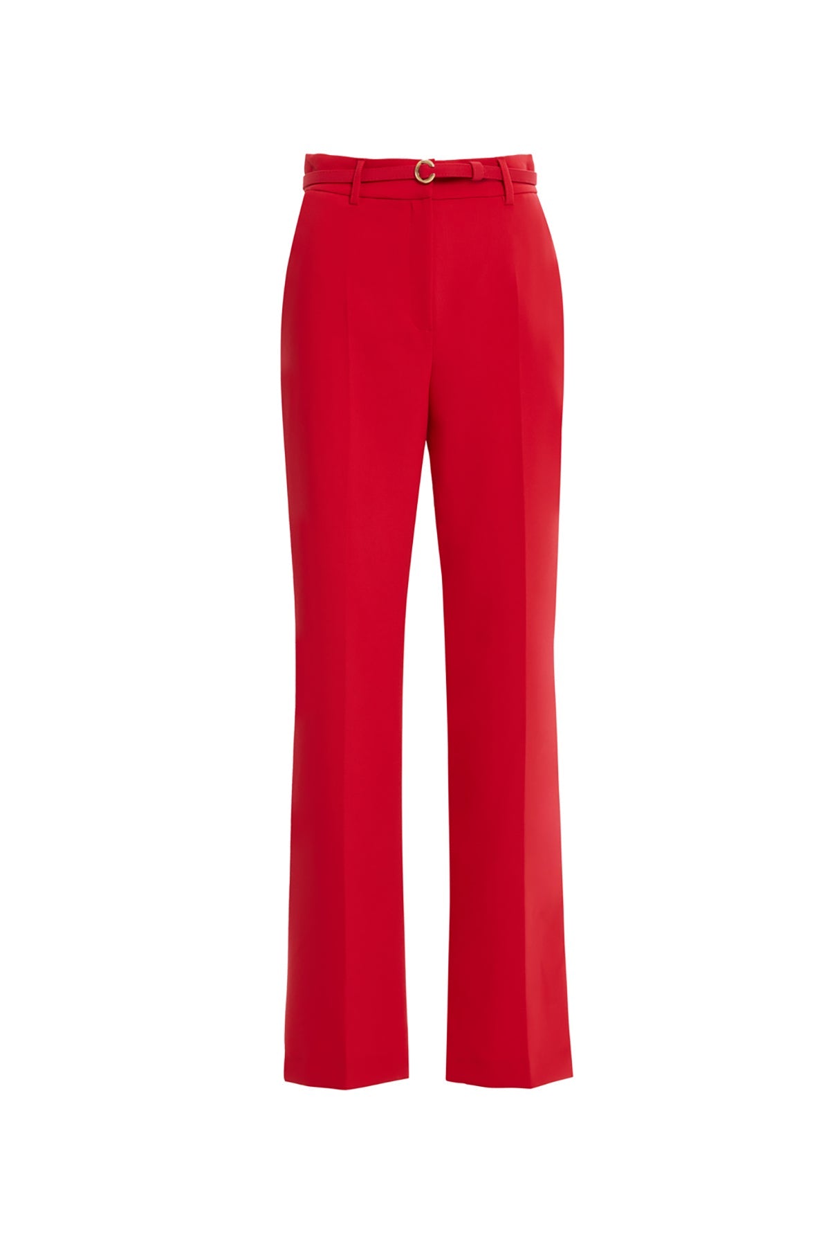 Red Belted Palazzo Trousers