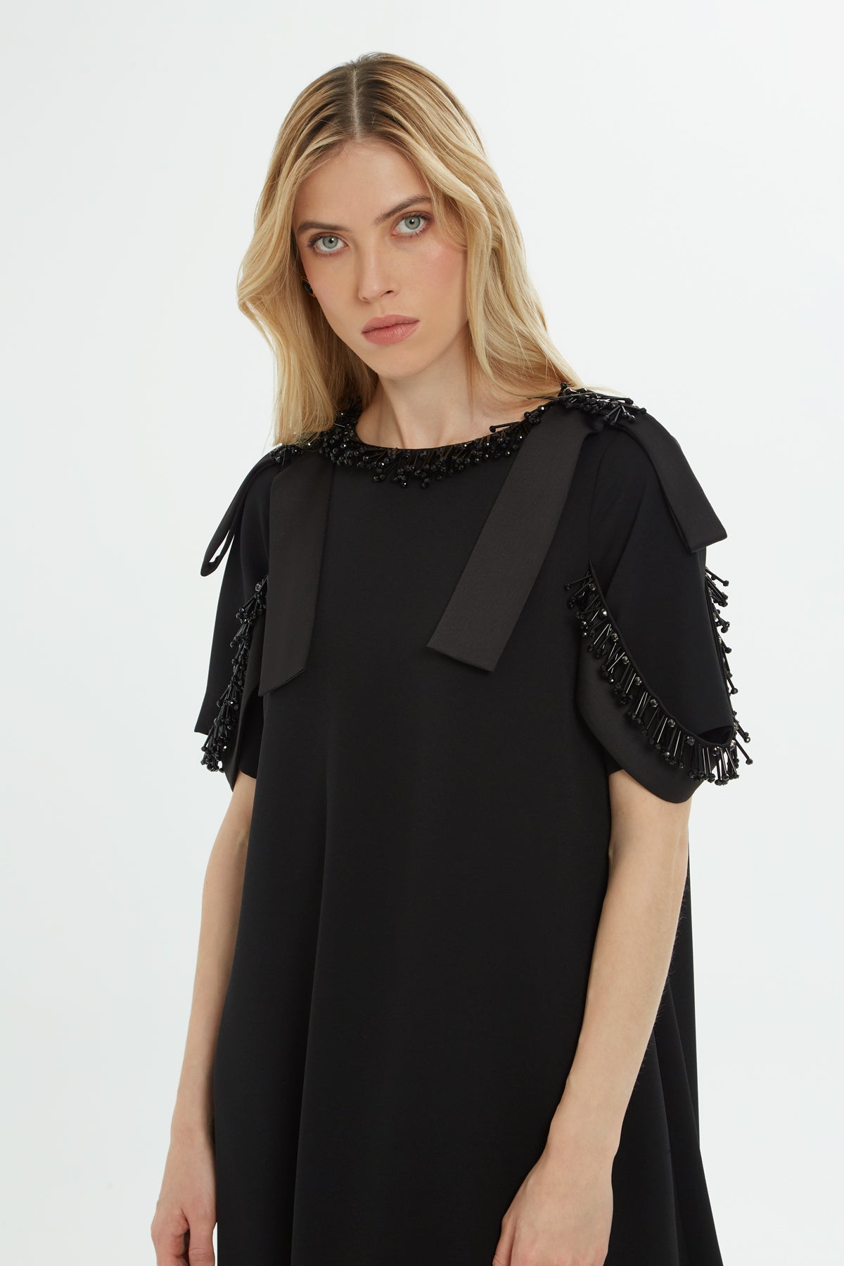 Black Embroidered Maxi Dress