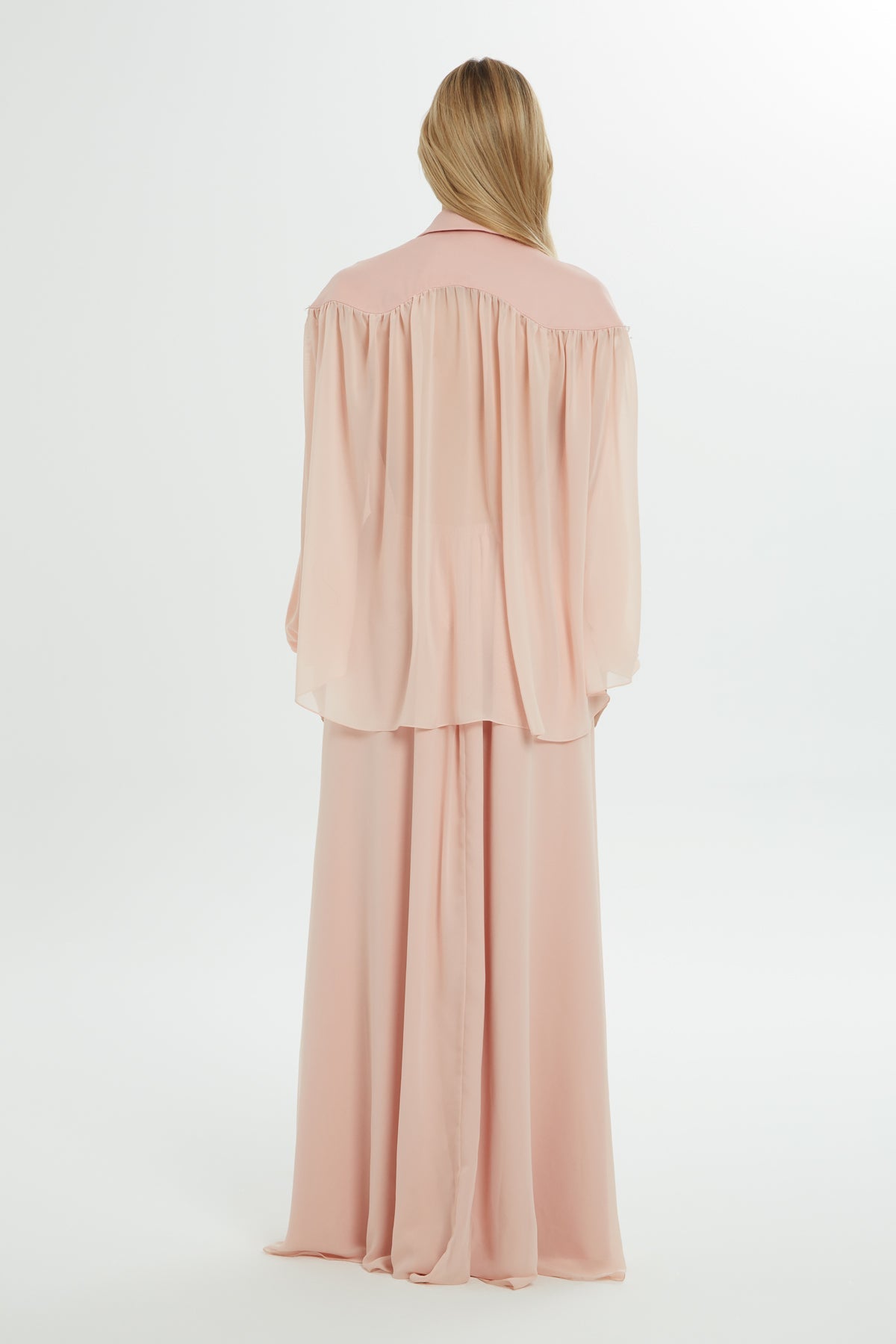 Pink Stone-Embellished Long Dress