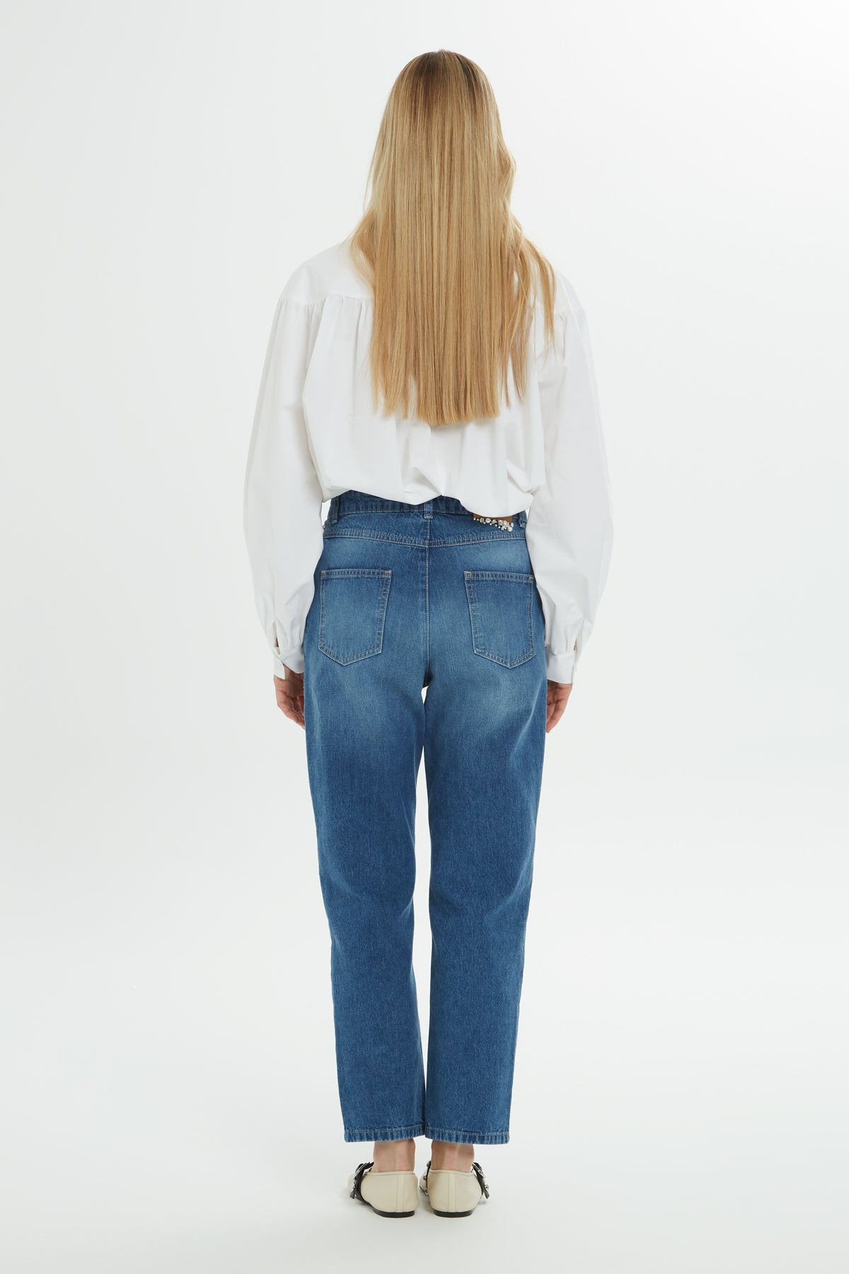 Blue Jacron Regular Detailed Jeans