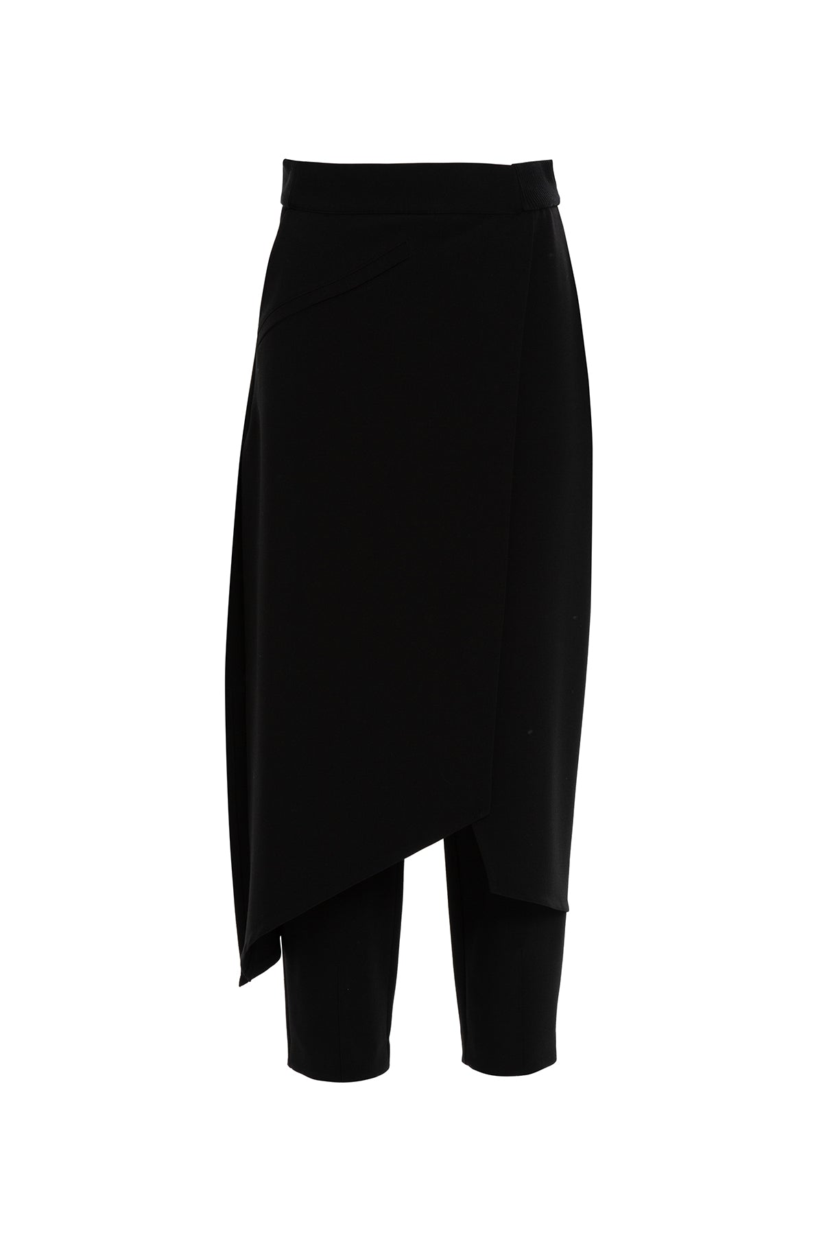 Black Asymmetric Detail Pants