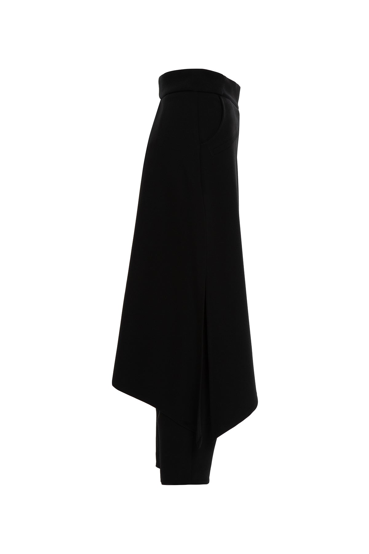 Black Asymmetric Detail Pants