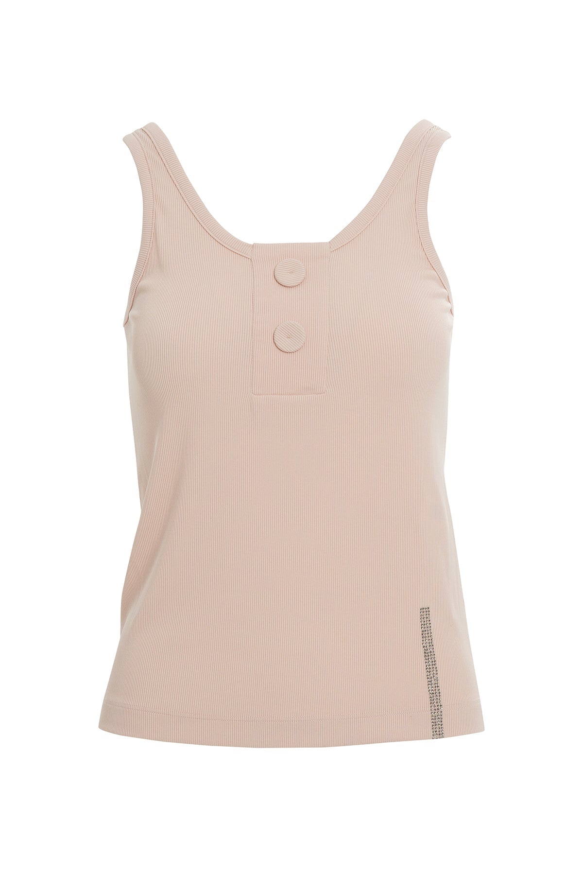 Pink Button-Detail Strappy Blouse