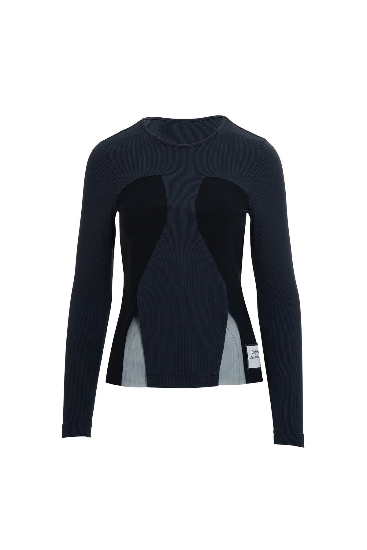 Navy Crew-Neck Blouse