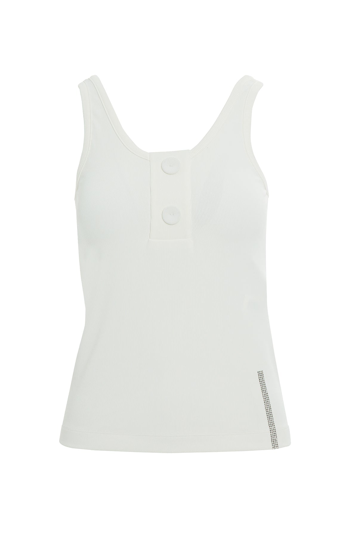 Ecru Asymmetric High-Neck Crop Top