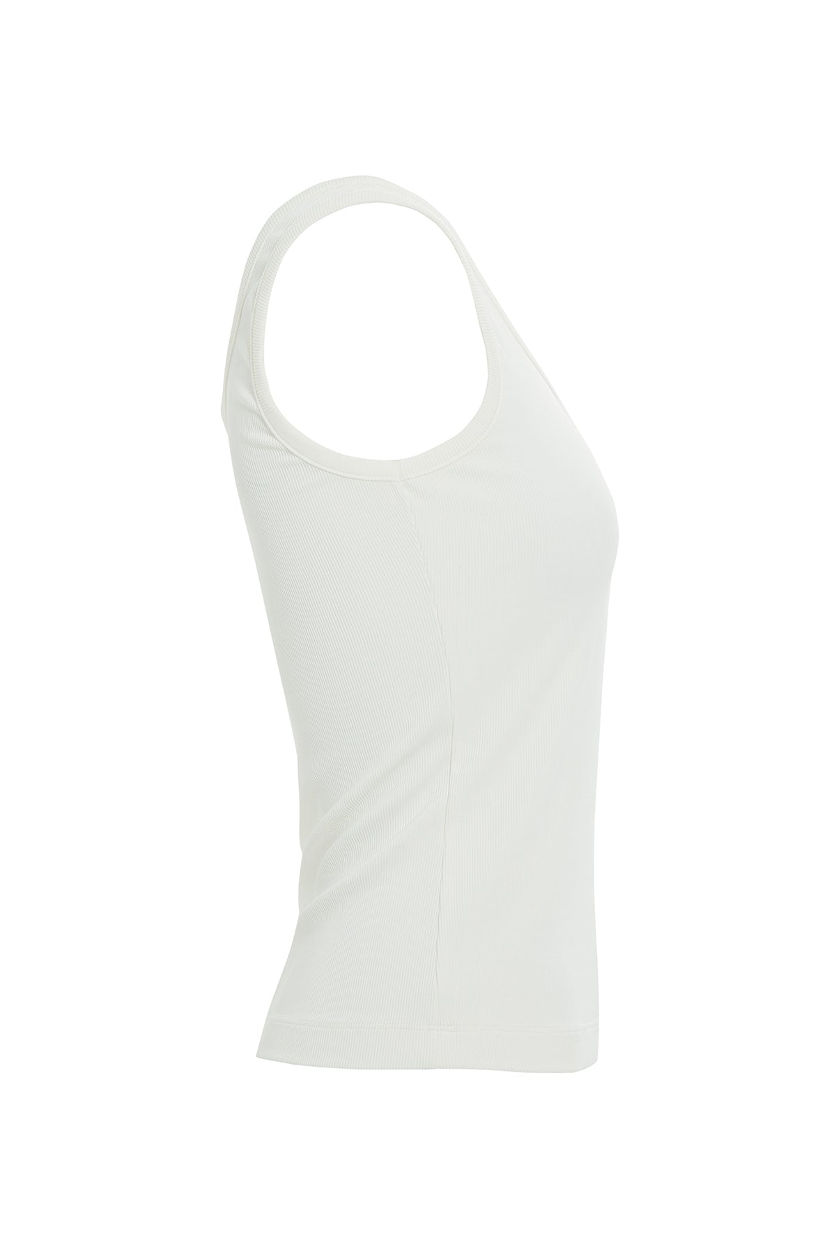 Ecru Asymmetric High-Neck Crop Top