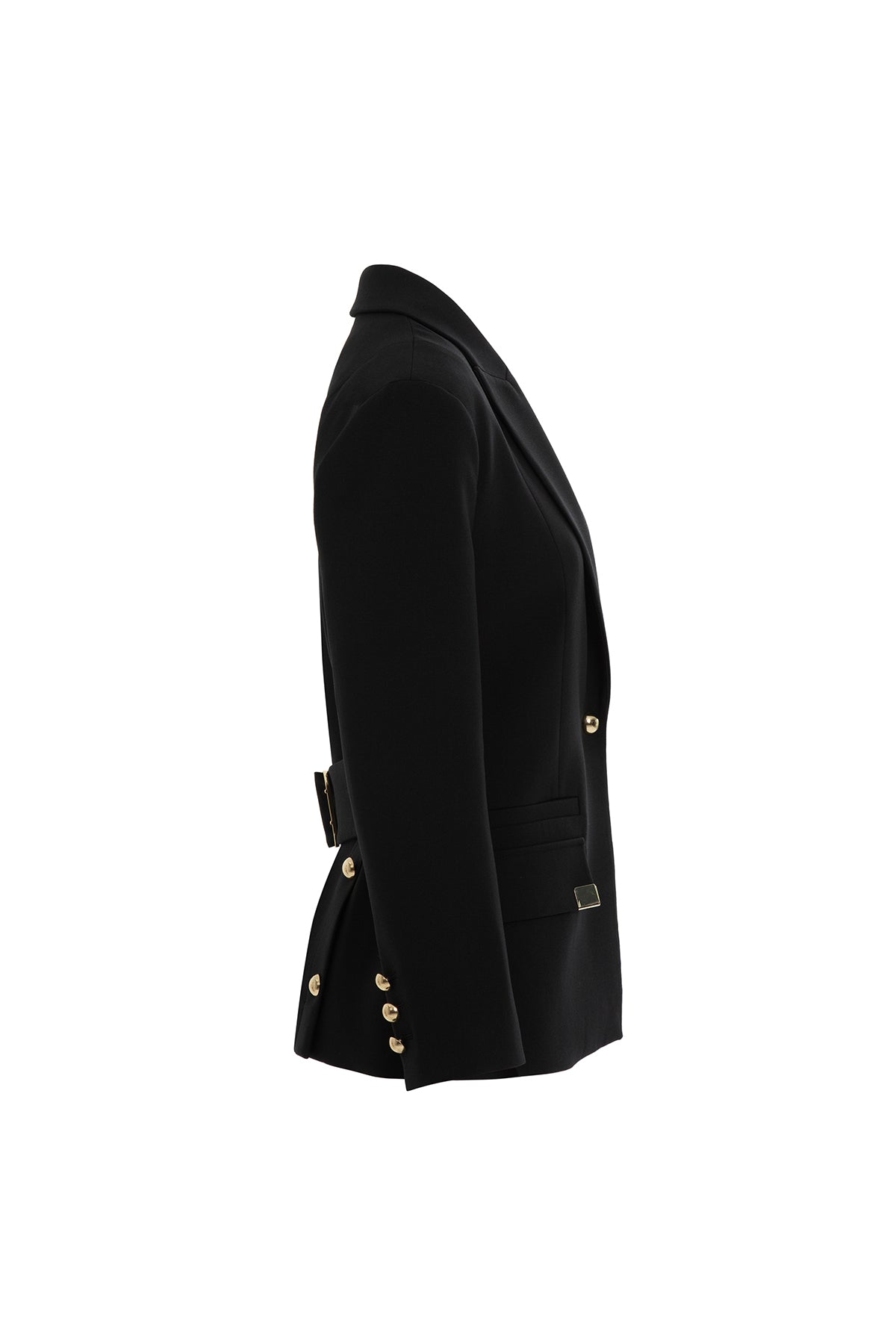 Black Belted Double-Breasted Jacket