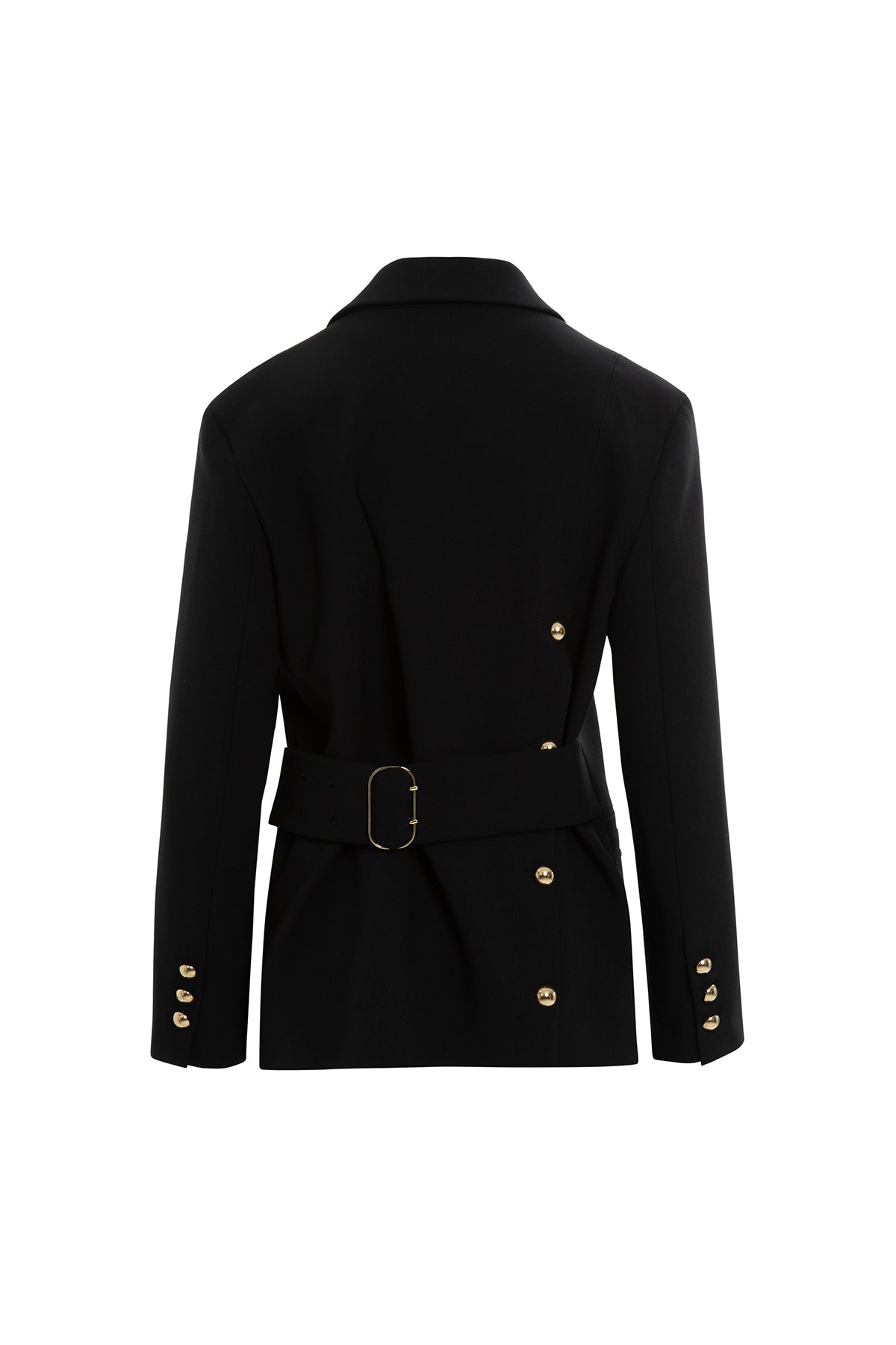 Black Belted Double-Breasted Jacket